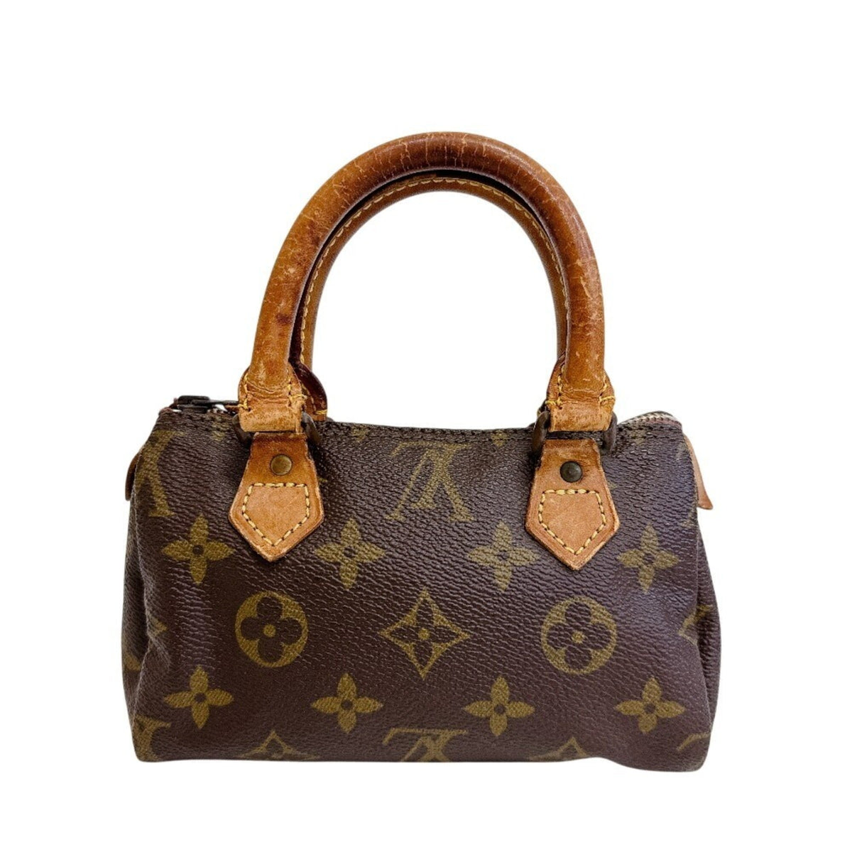 Louis Vuitton Brown Monogram Canvas Leather Handbag (Pre-Owned)