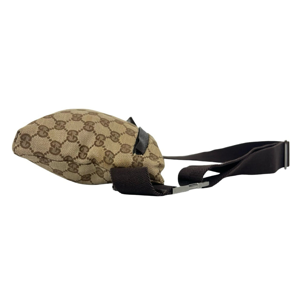 Gucci Brown Canvas Leather Pouch Shoulder Bag Sling Bag (Pre-Owned)