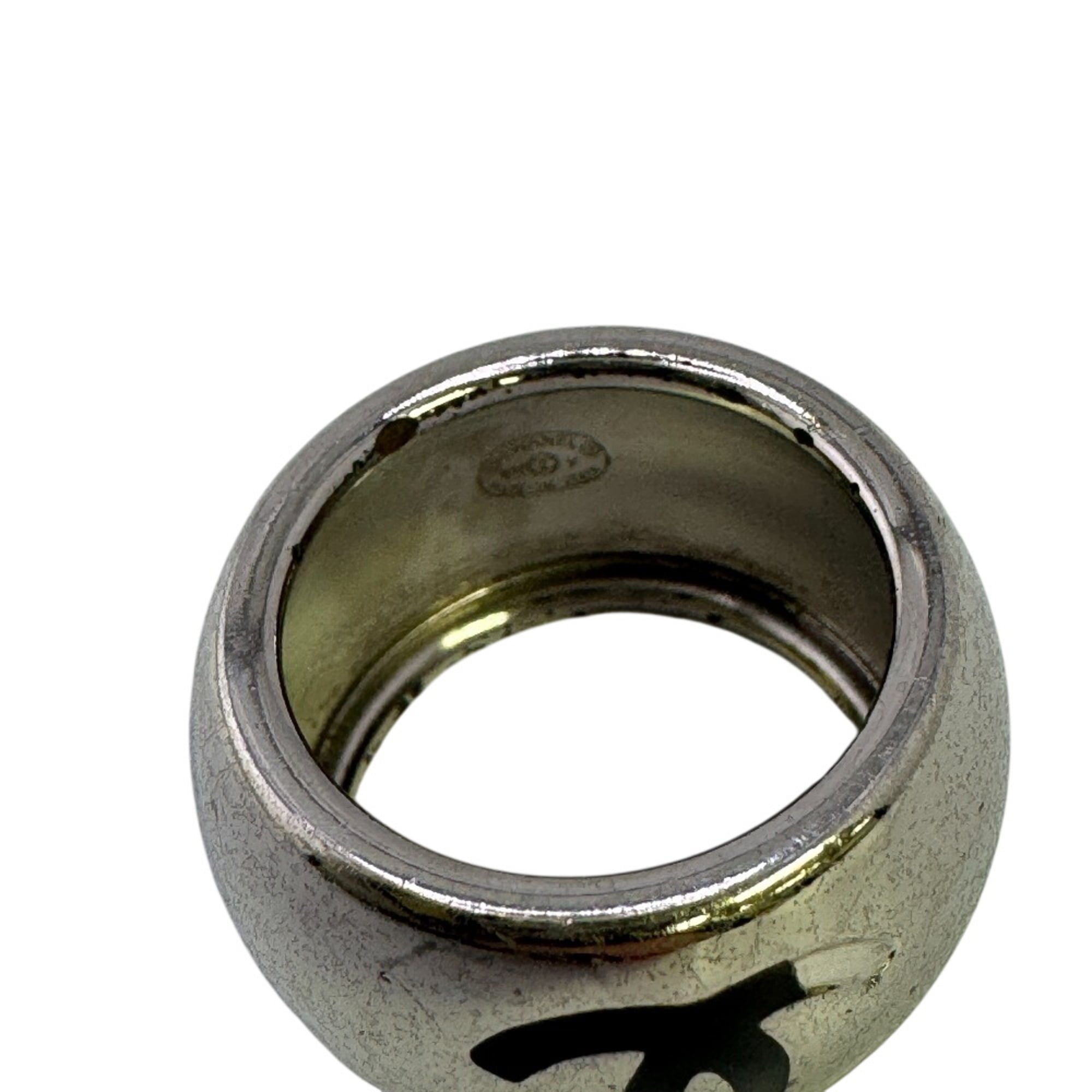 Chanel Silver Metal Band Ring (Pre-Owned)