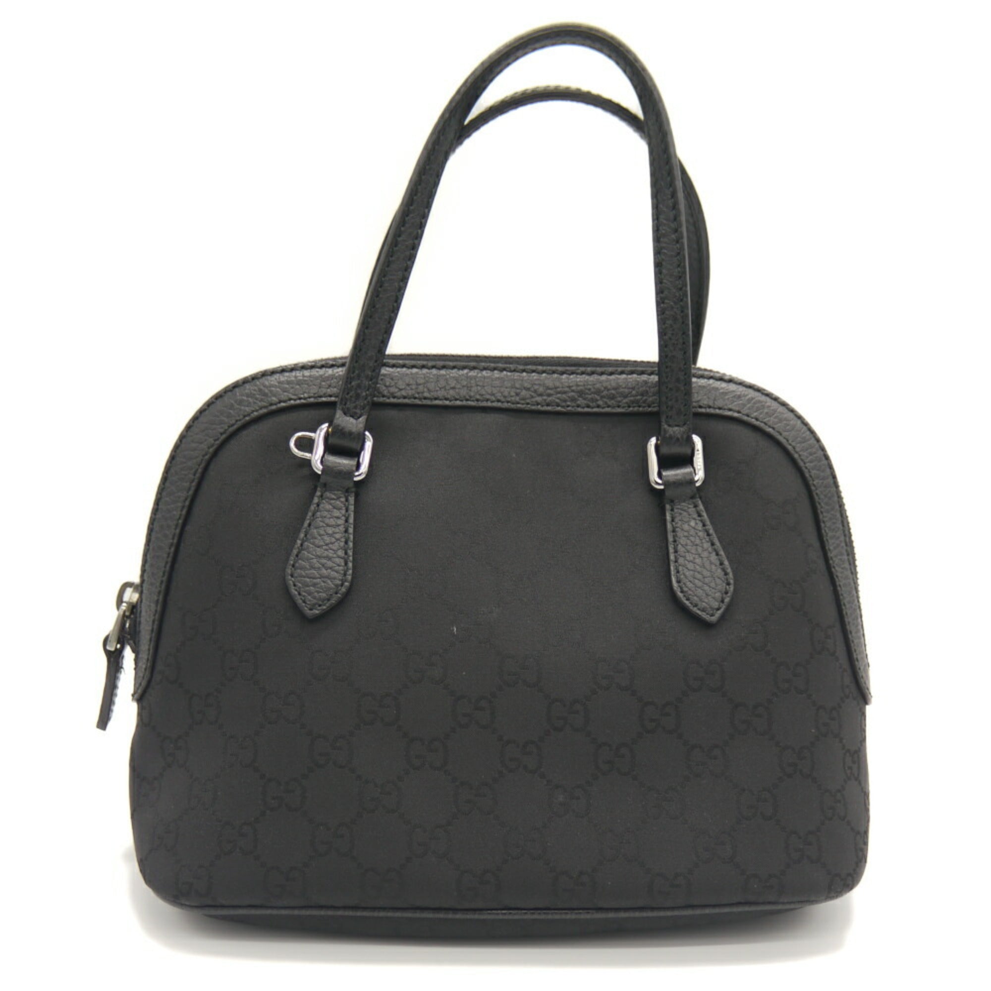 Gucci Black Nylon Leather Handbag Shoulder Bag (Pre-Owned)