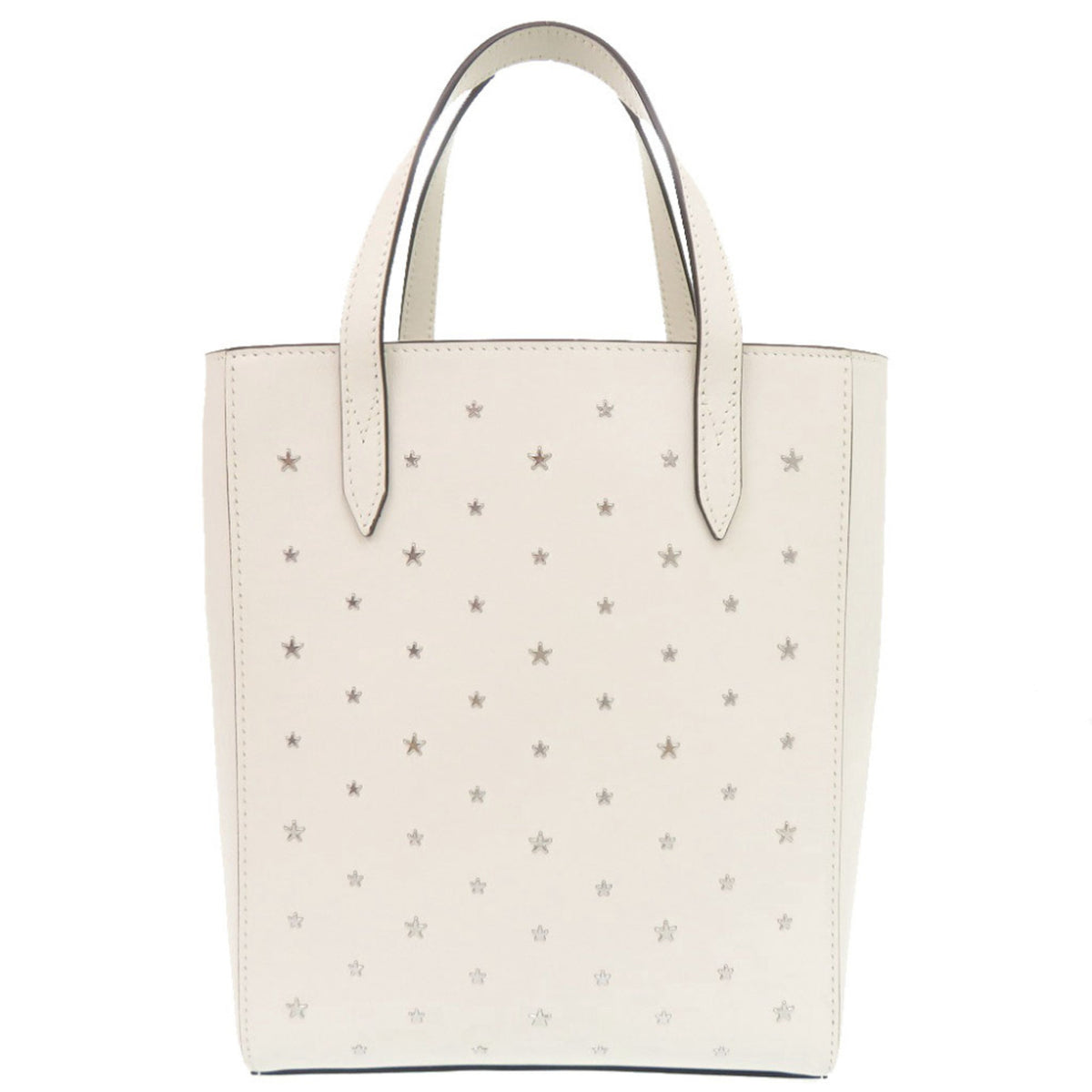 Jimmy Choo White Leather Handbag Shoulder Bag Tote Bag (Pre-Owned)