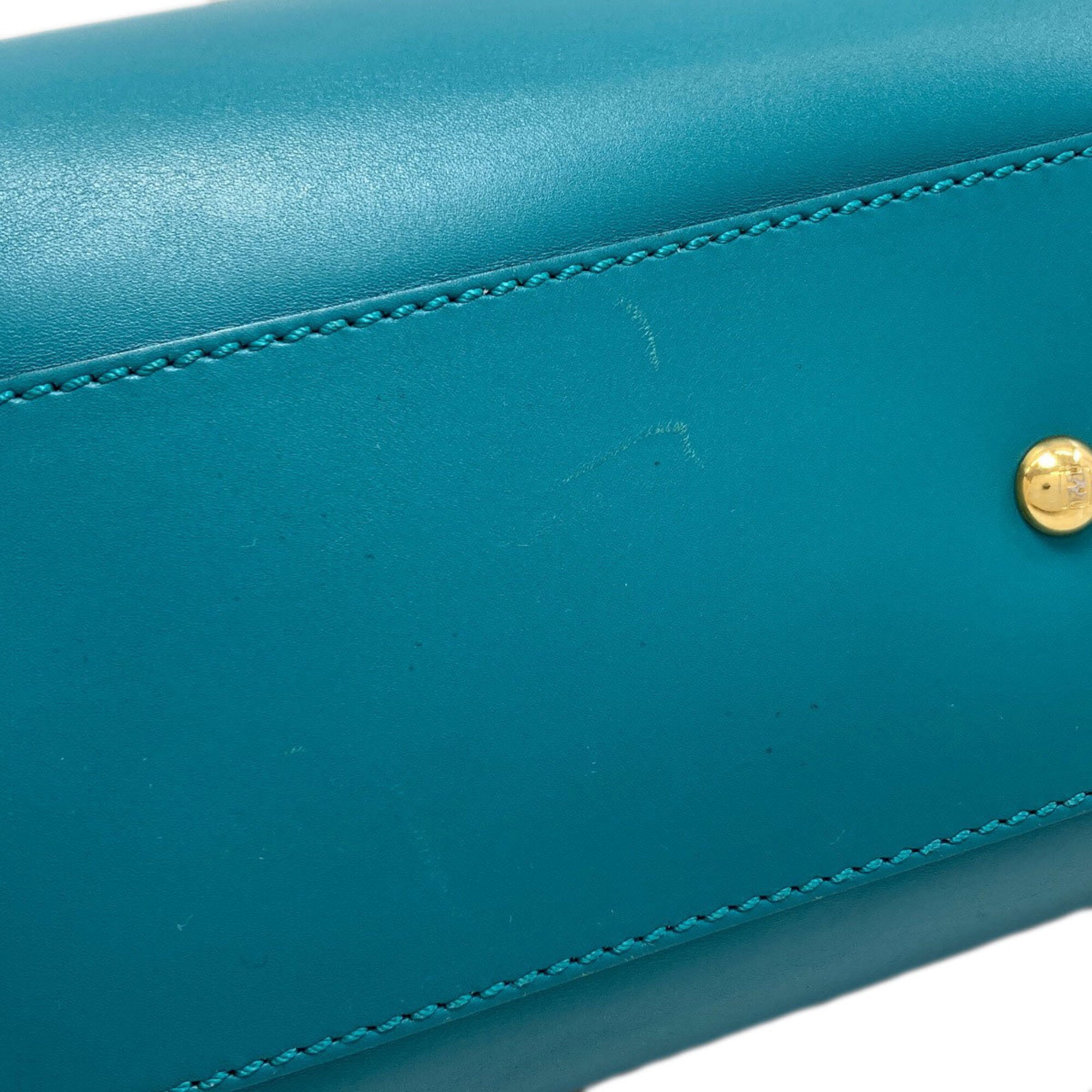 Fendi Turquoise Leather Handbag (Pre-Owned)