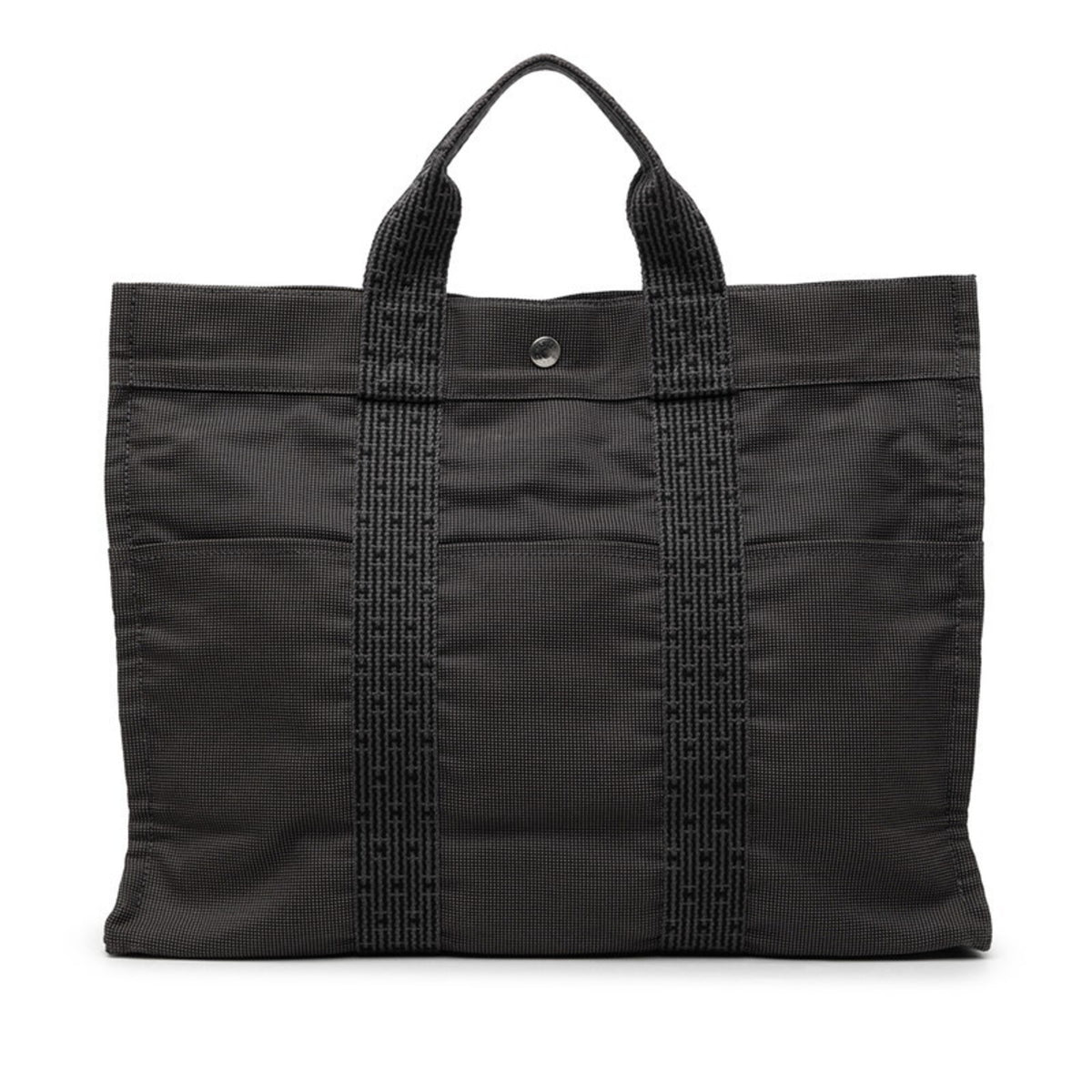Hermes Gray Canvas Tote Bag (Pre-Owned)