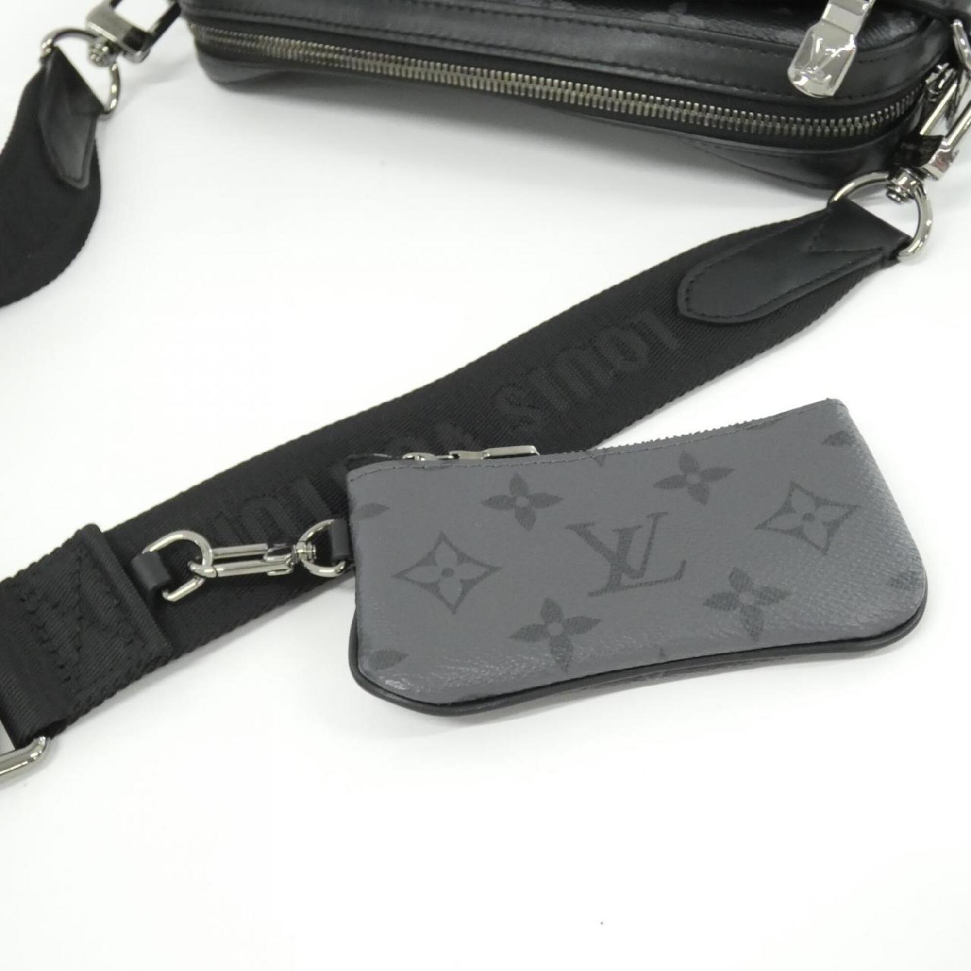Louis Vuitton Black Gris Coated Canvas Pouch Shoulder Bag (Pre-Owned)