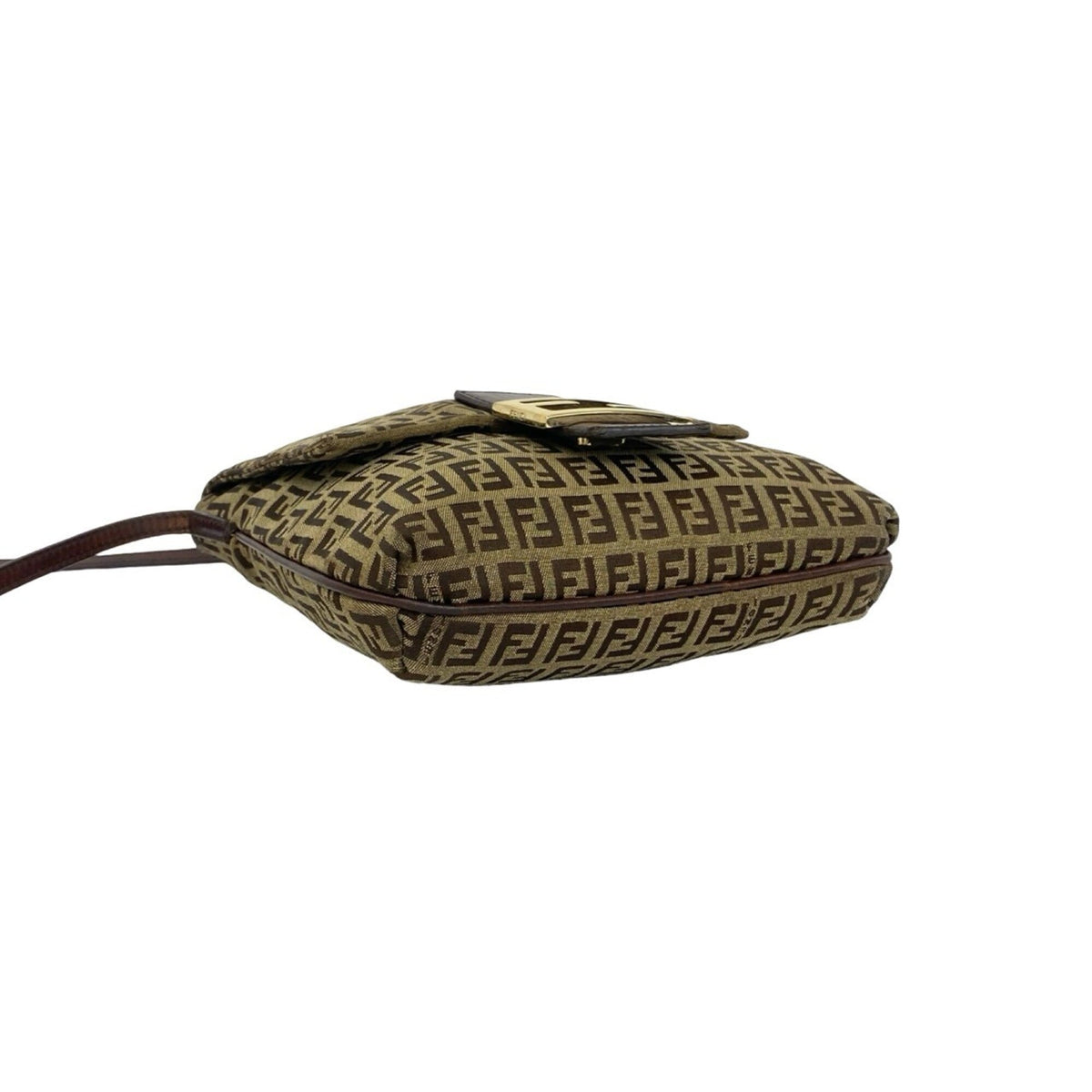 Fendi Brown Zucchino Leather Pochette Shoulder Bag (Pre-Owned)