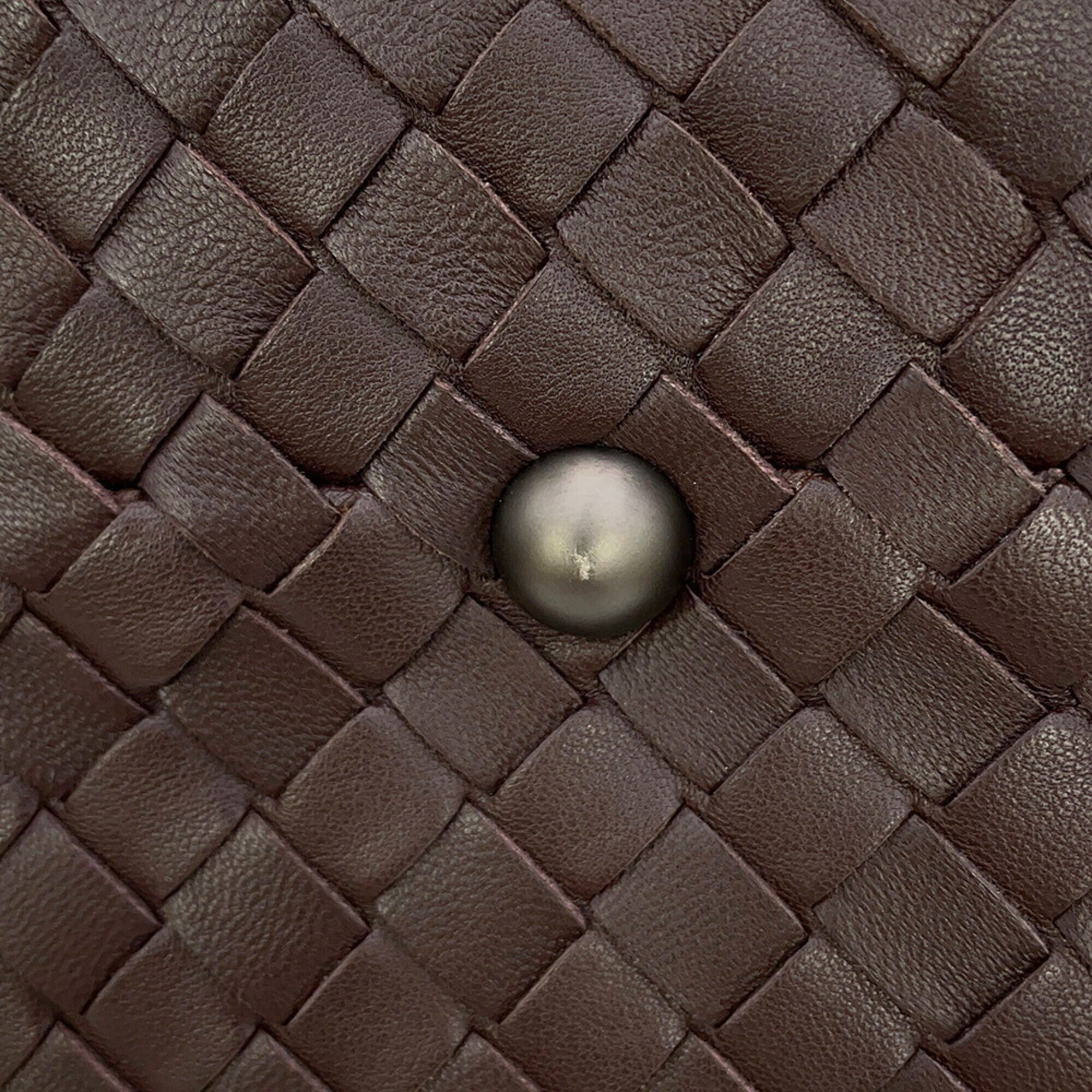 Bottega Veneta Intrecciato Bordeaux Leather Handbag (Pre-Owned)