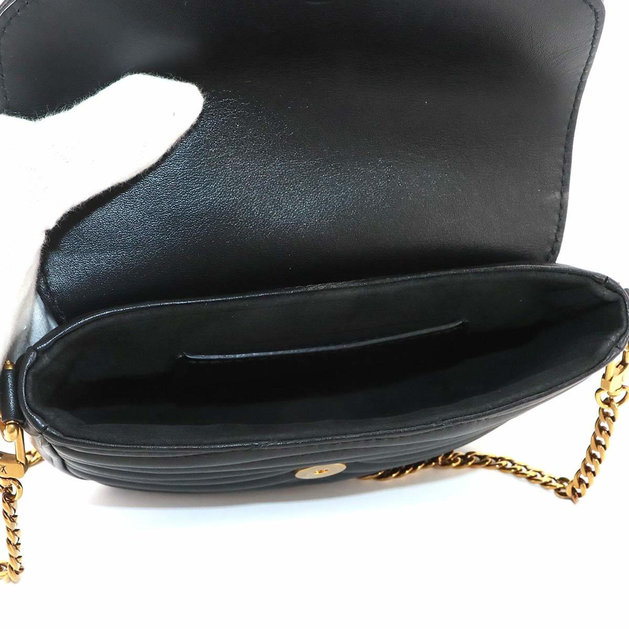 Louis Vuitton Black Leather Pochette Shoulder Bag (Pre-Owned)