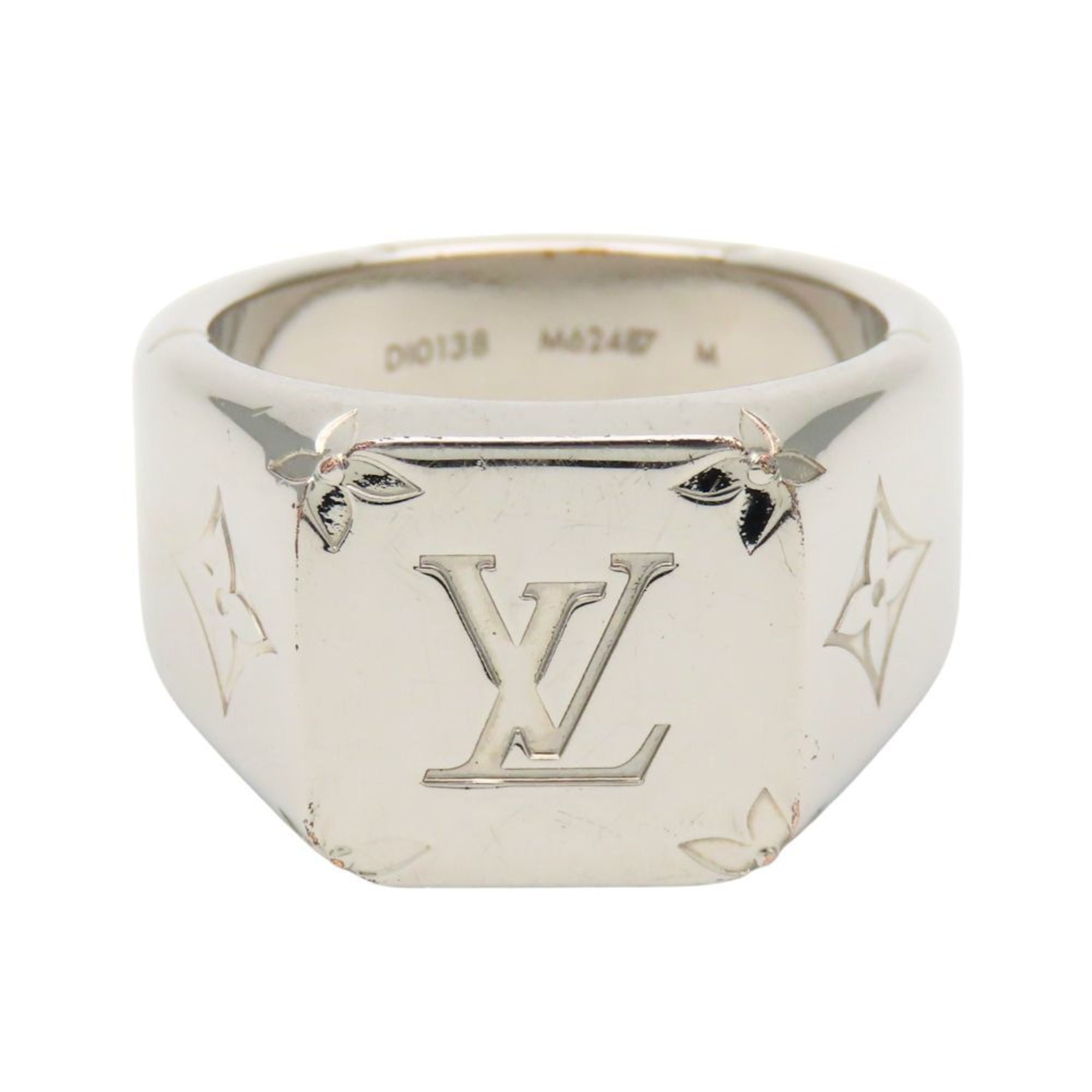 Louis Vuitton Silver Metal Band Ring (Pre-Owned)