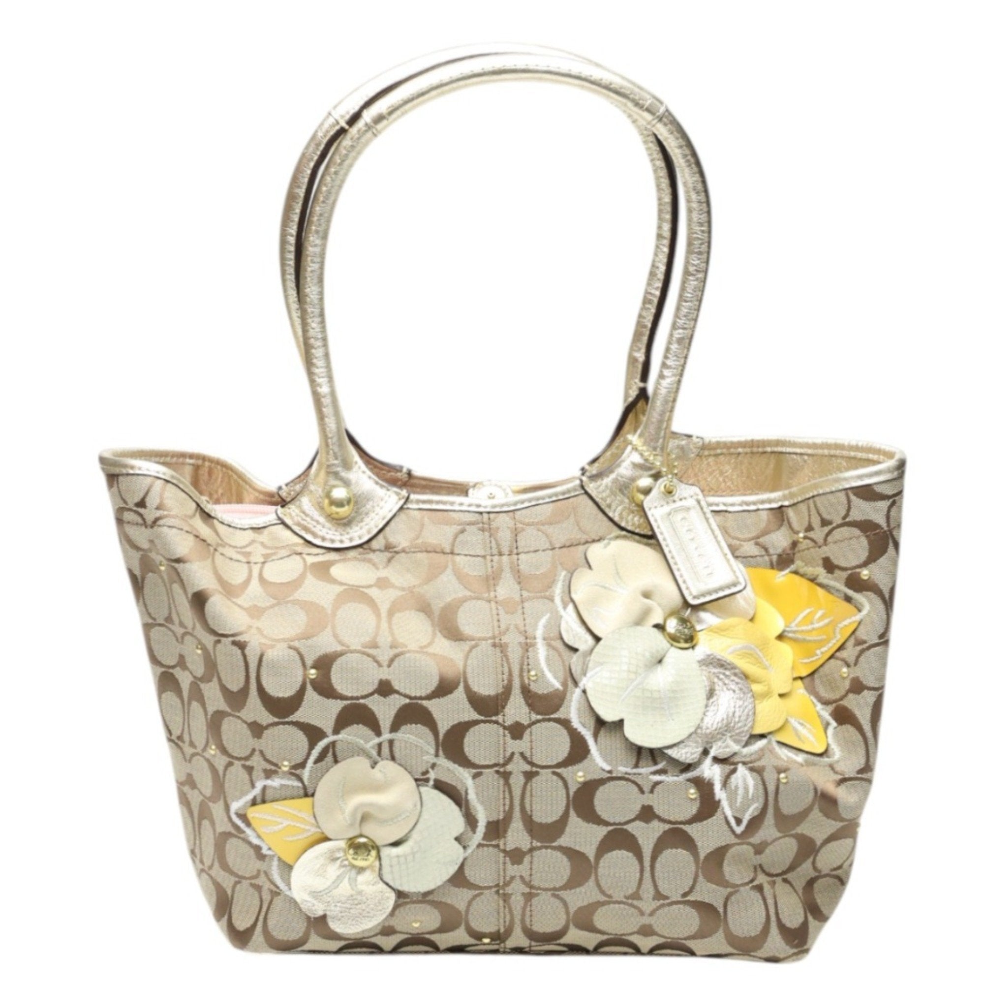 Coach Signature Khaki Signature Line Tote Bag (Pre-Owned)