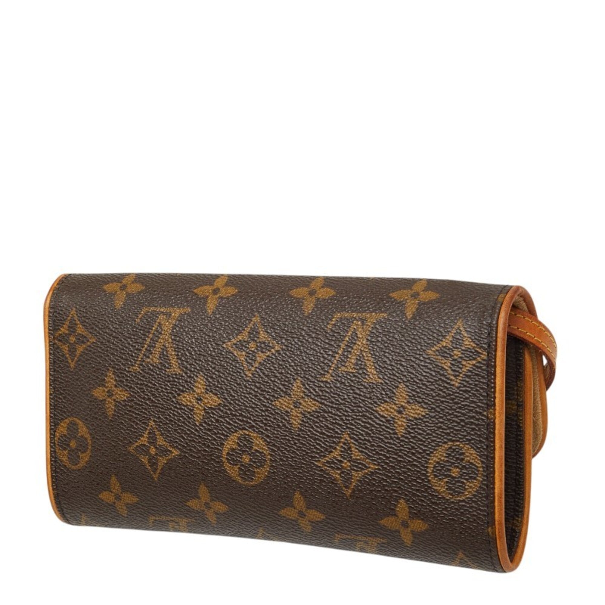 Louis Vuitton Monogram Brown Pvc Leather Pochette Shoulder Bag (Pre-Owned)