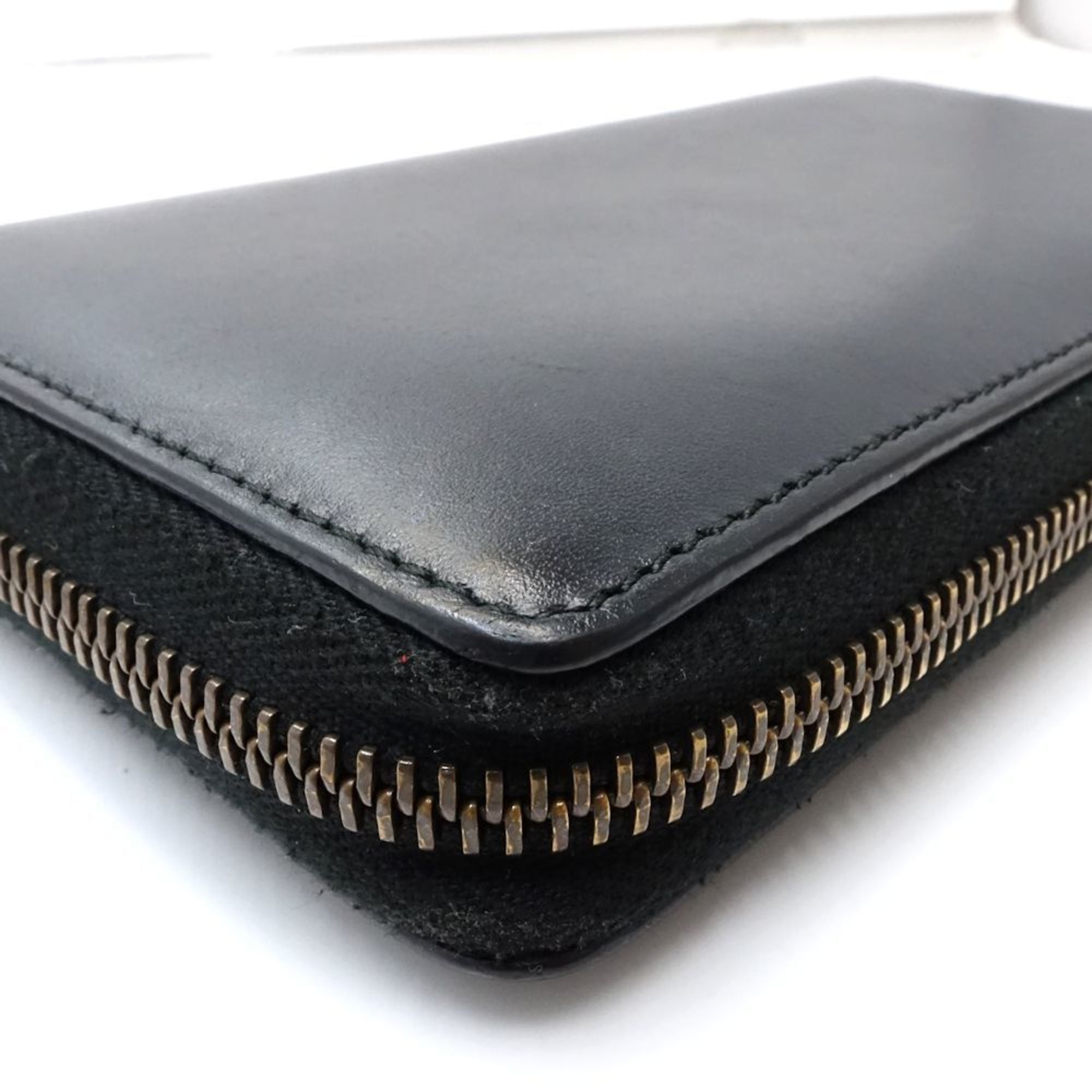 Gucci Animalier Black Leather Long Wallet (Bi-Fold) (Pre-Owned)