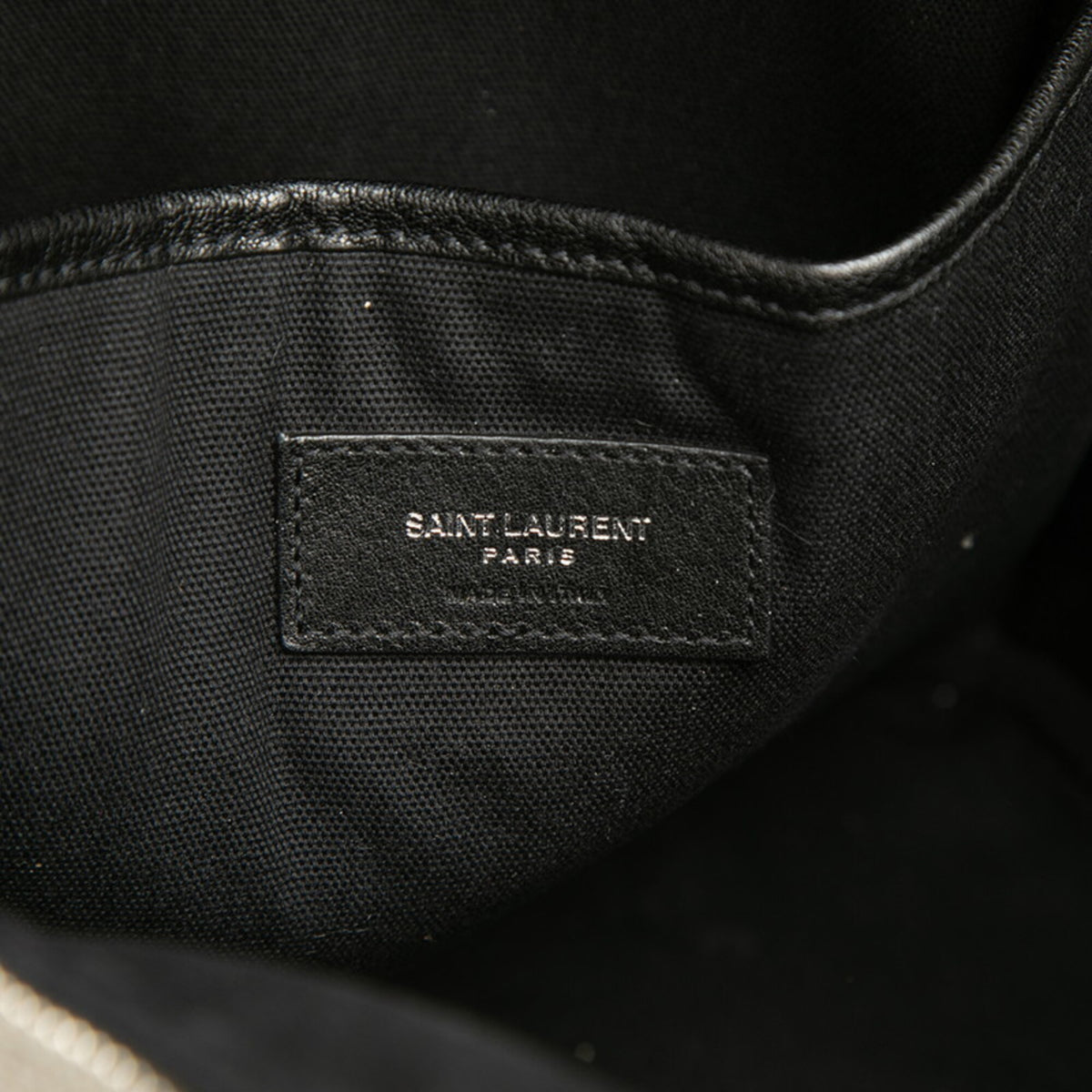 Saint Laurent White Linen Leather Backpack (Pre-Owned)