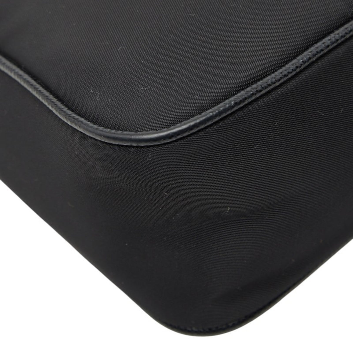 Prada Black Nylon Leather Handbag Shoulder Bag (Pre-Owned)