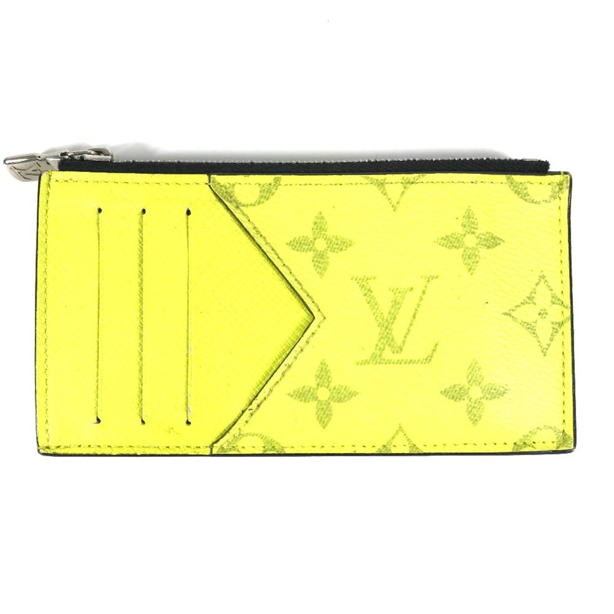 Louis Vuitton Taiga Yellow Taiga Leather Monogram Coin Purse/Coin Case (Pre-Owned)