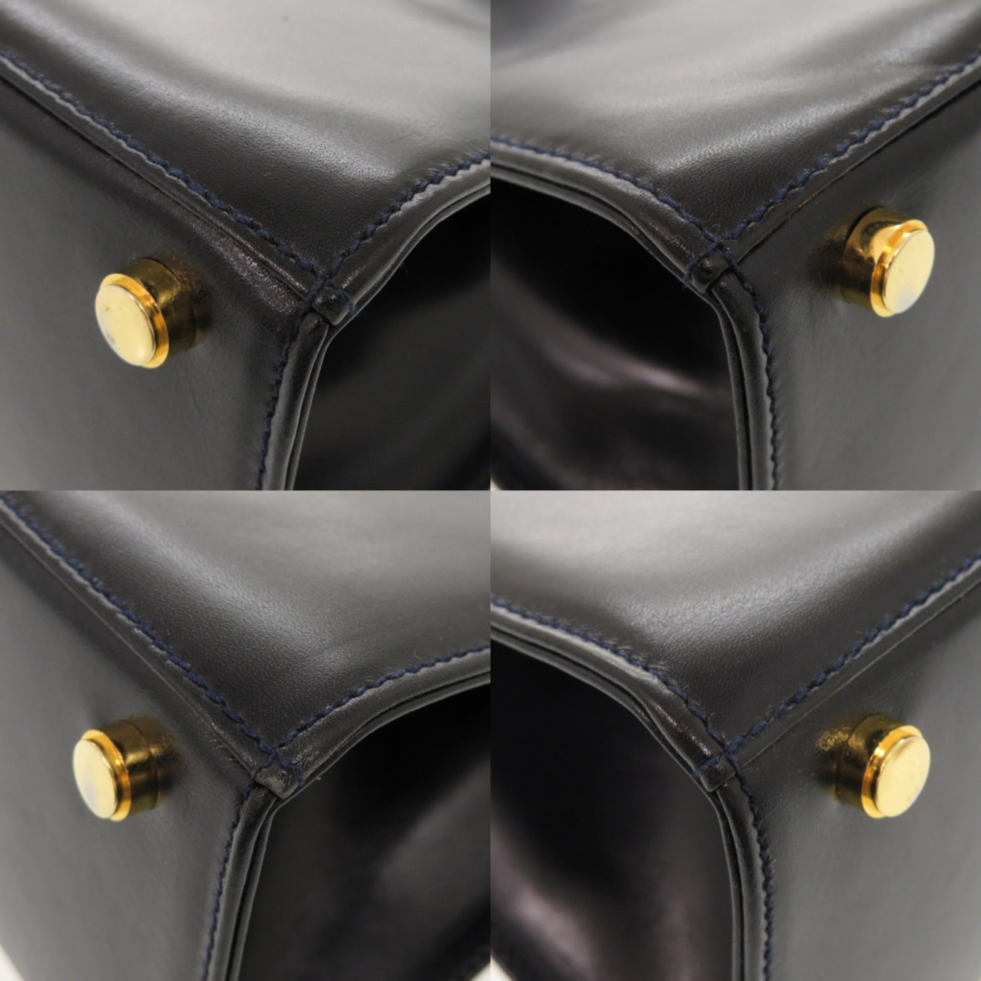 Salvatore Ferragamo Navy Leather Handbag Shoulder Bag (Pre-Owned)