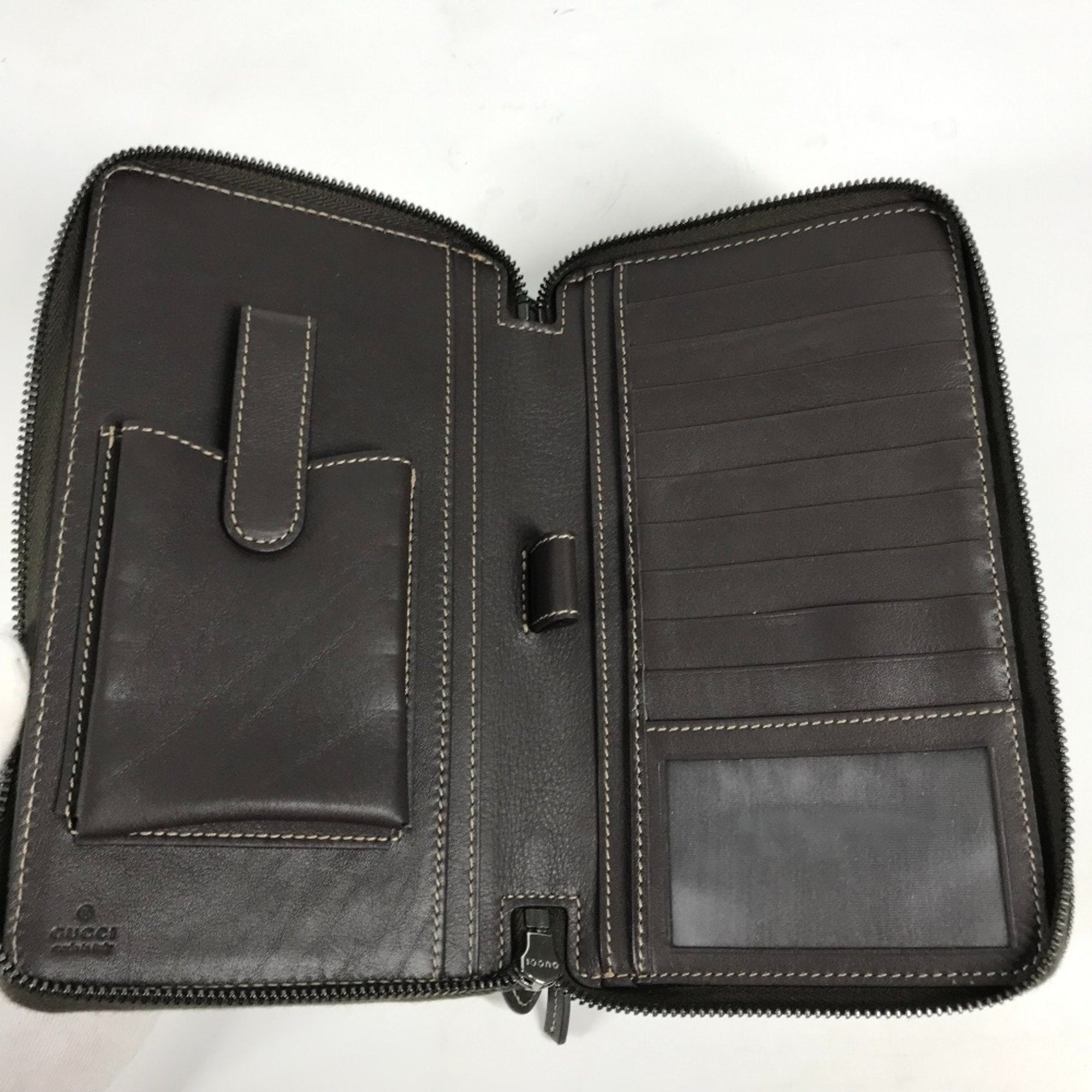 Gucci Beige Brown Gg Supreme Long Wallet (Bi-Fold) (Pre-Owned)