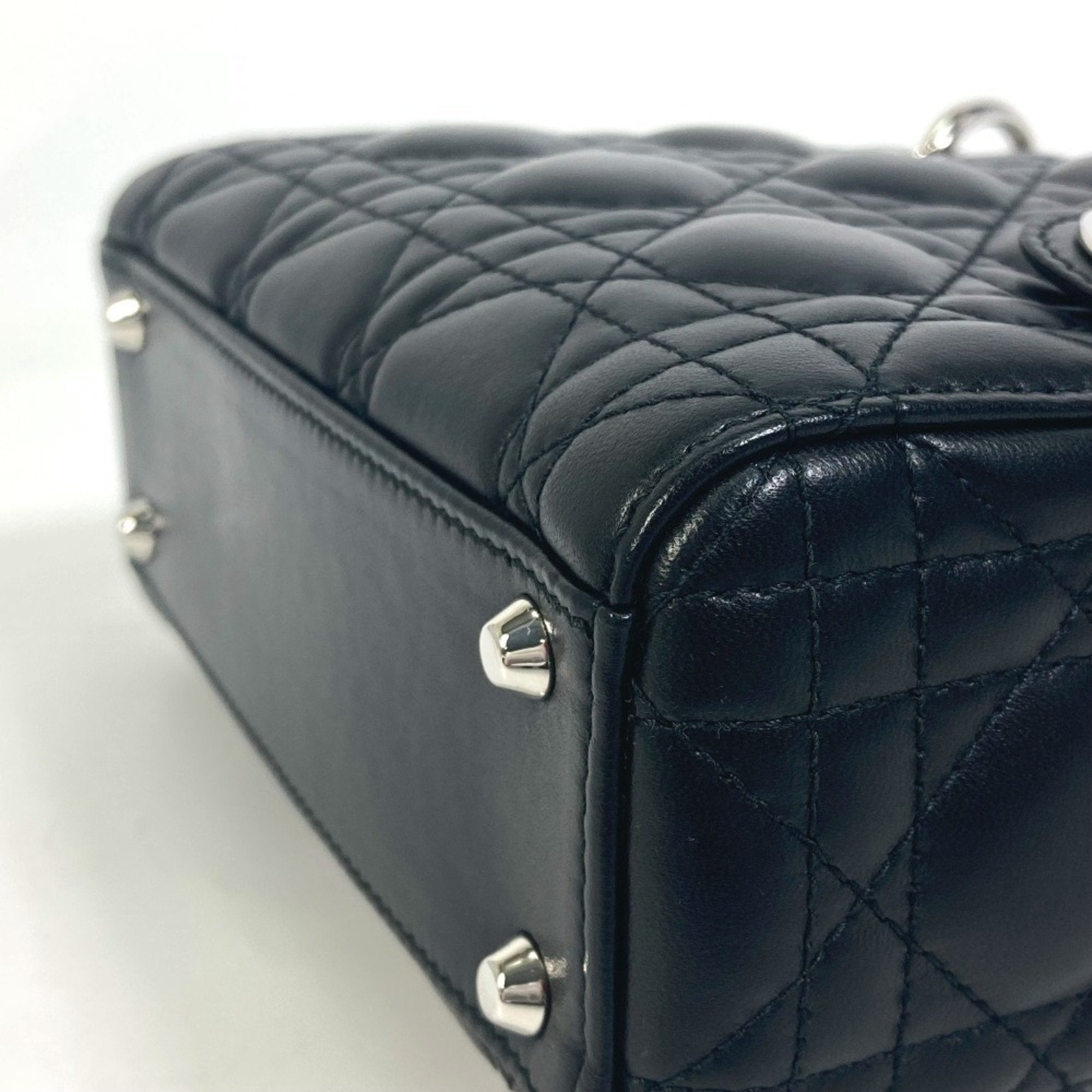 Christian Dior Lady Dior Black Leather Shoulder Bag (Pre-Owned)