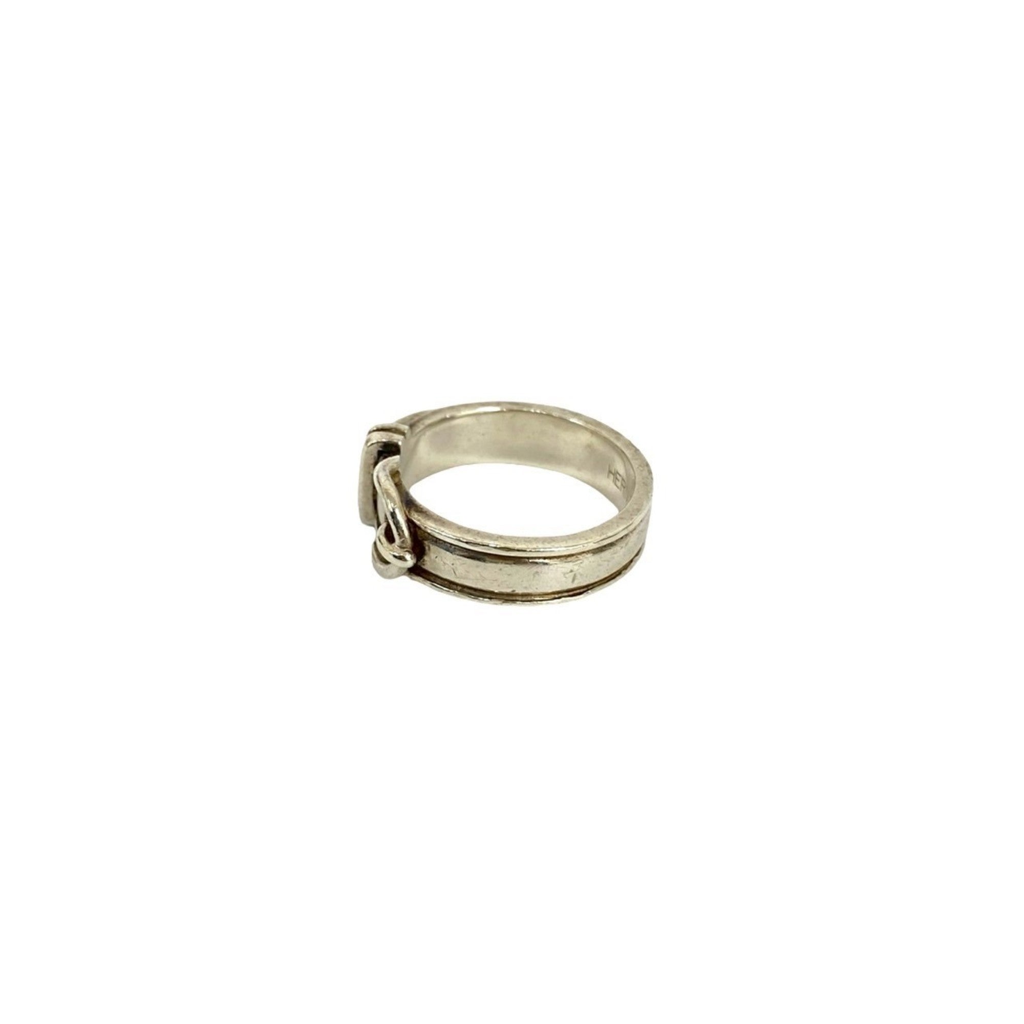 Hermes Silver Silver 925 Band Ring (Pre-Owned)