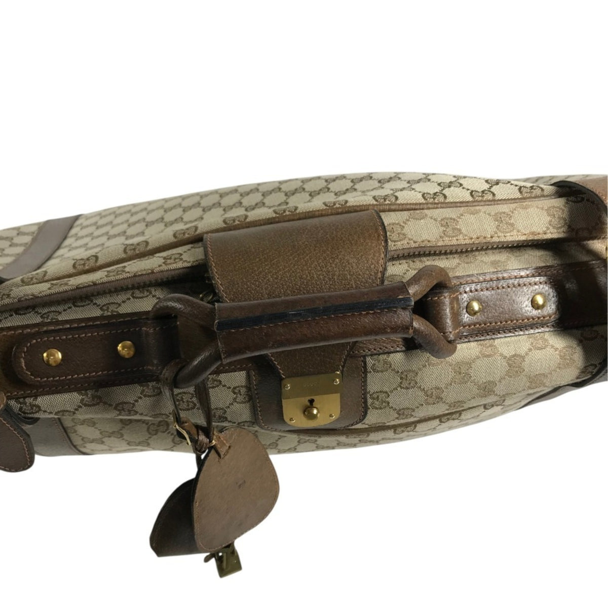 Gucci Beige Gg Supreme Leather Boston Bag (Pre-Owned)