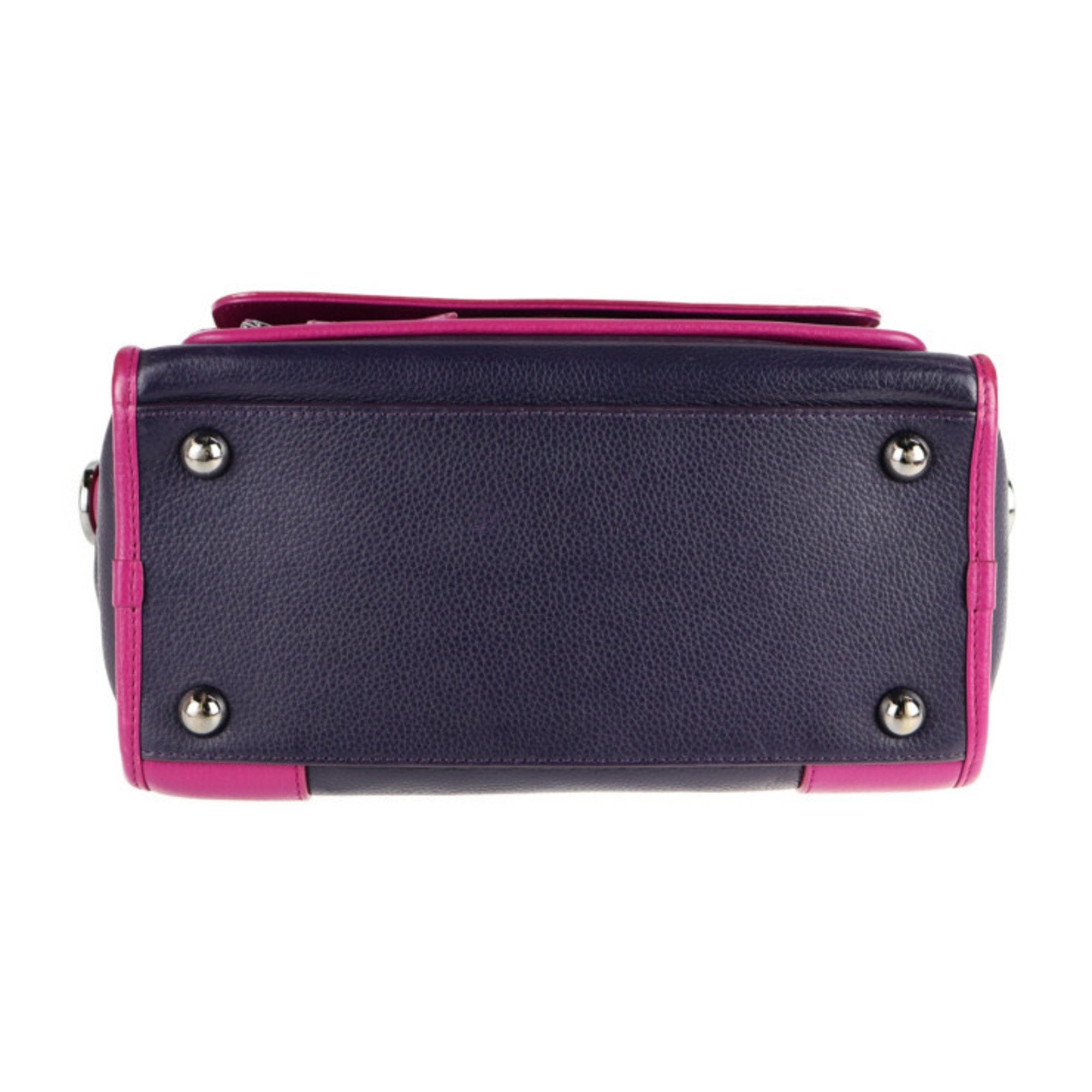 Loewe Pink Purple Leather Handbag Shopping Bag Shoulder Bag Tote Bag (Pre-Owned)