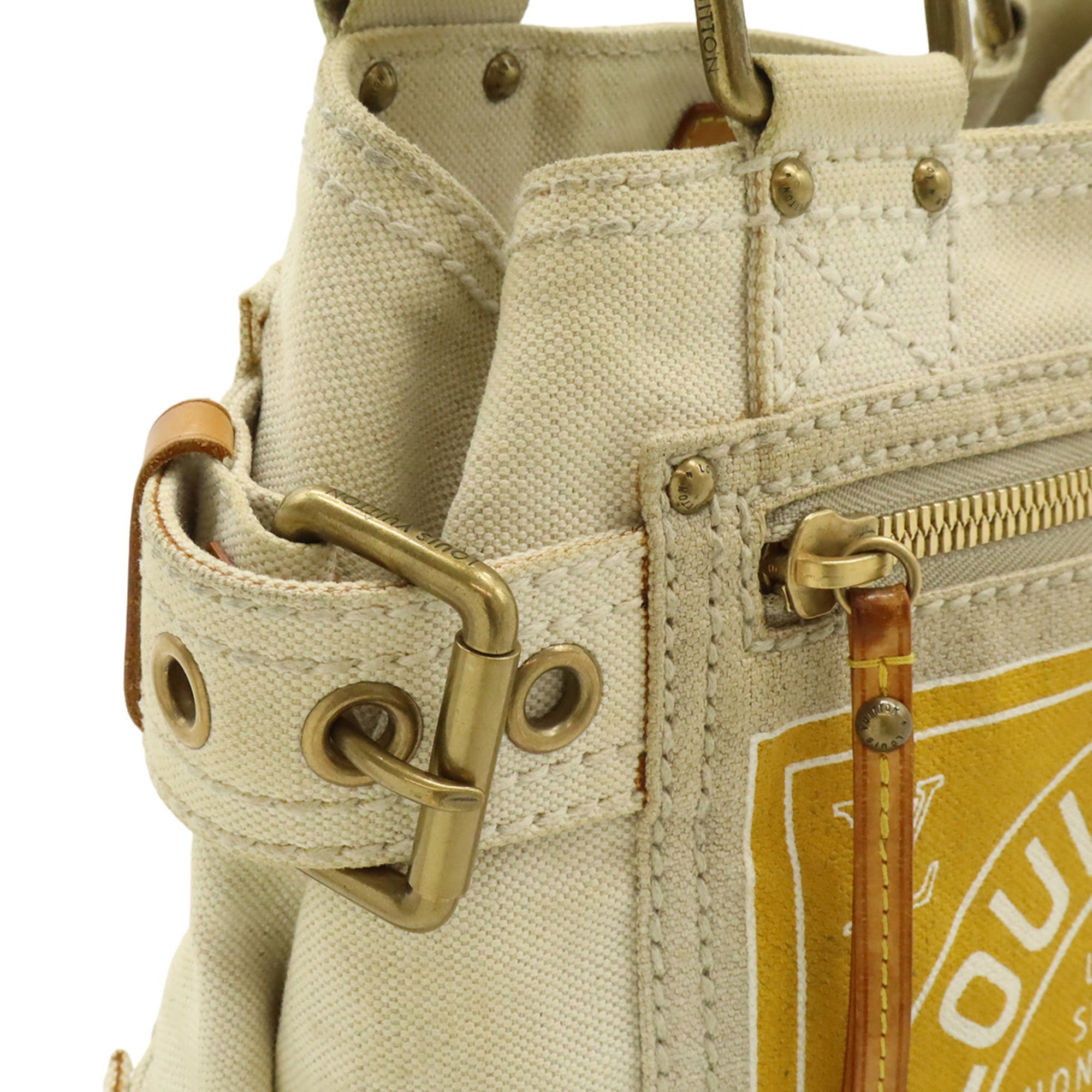 Louis Vuitton Natural Yellow Canvas Shoulder Bag Tote Bag (Pre-Owned)