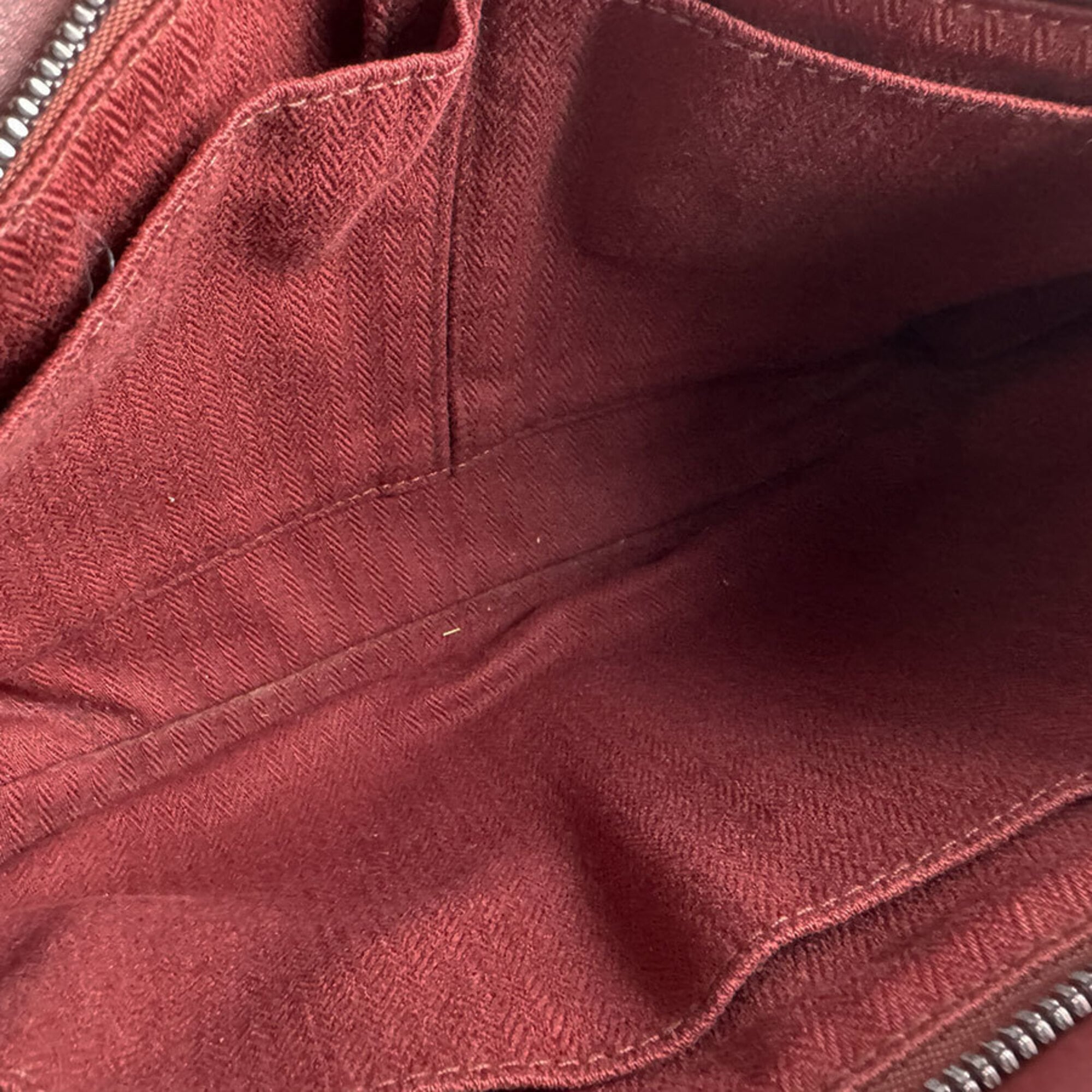 Hermes Dark Red Veau Derma Handbag (Pre-Owned)