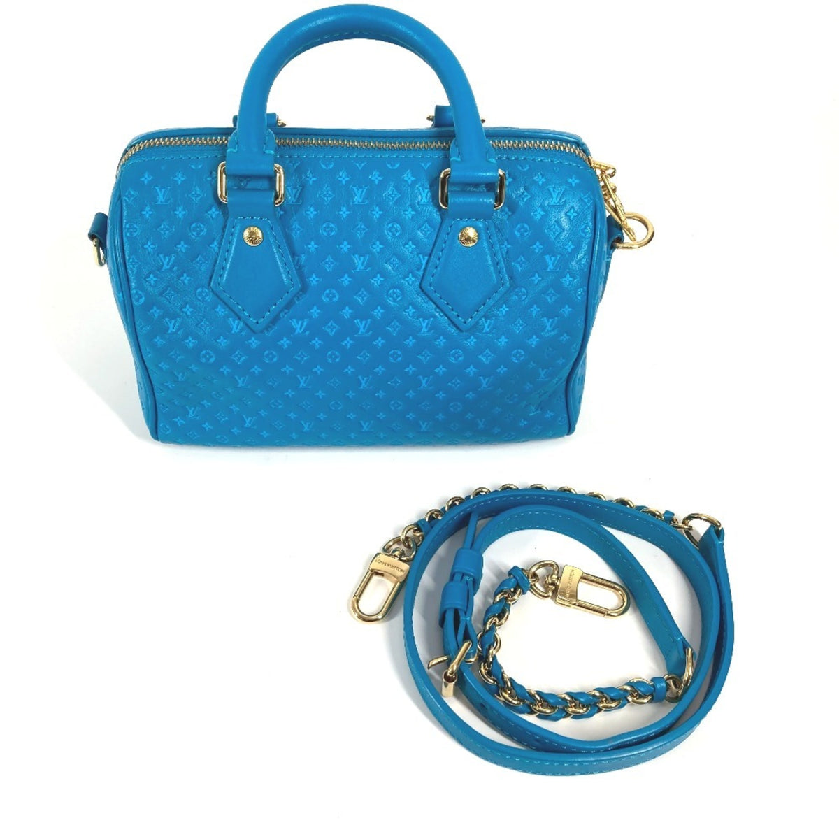 Louis Vuitton Blue Leather Handbag Shoulder Bag (Pre-Owned)