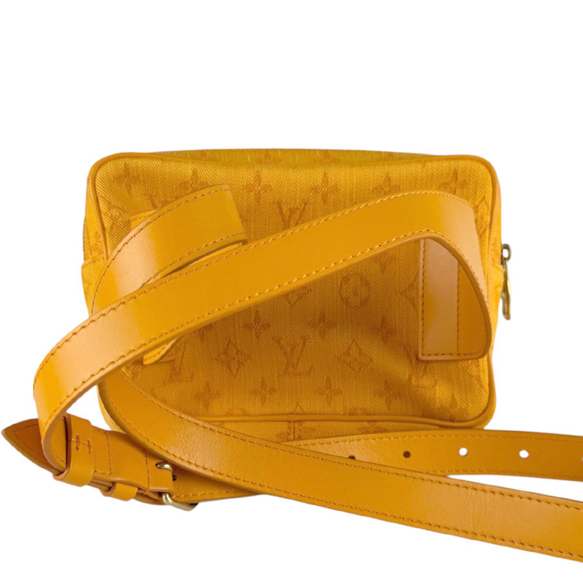 Louis Vuitton Gold Yellow Monogram Denim Pouch Sling Bag (Pre-Owned)