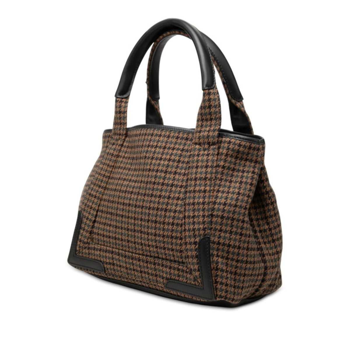 Balenciaga Brown Wool Leather Handbag Pouch Tote Bag (Pre-Owned)