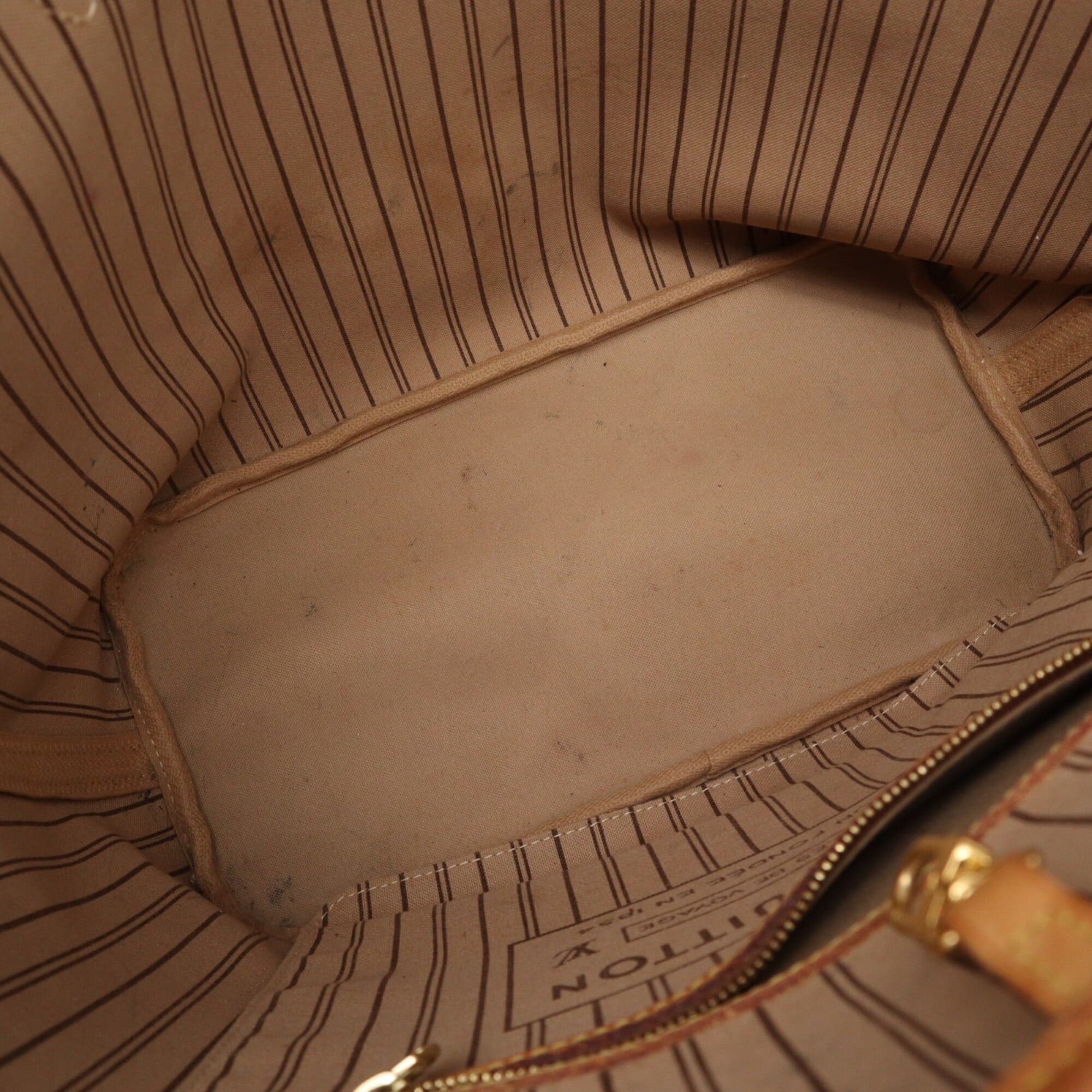 Louis Vuitton Beige Brown Monogram Coated Canvas Leather Handbag Pouch (Pre-Owned)