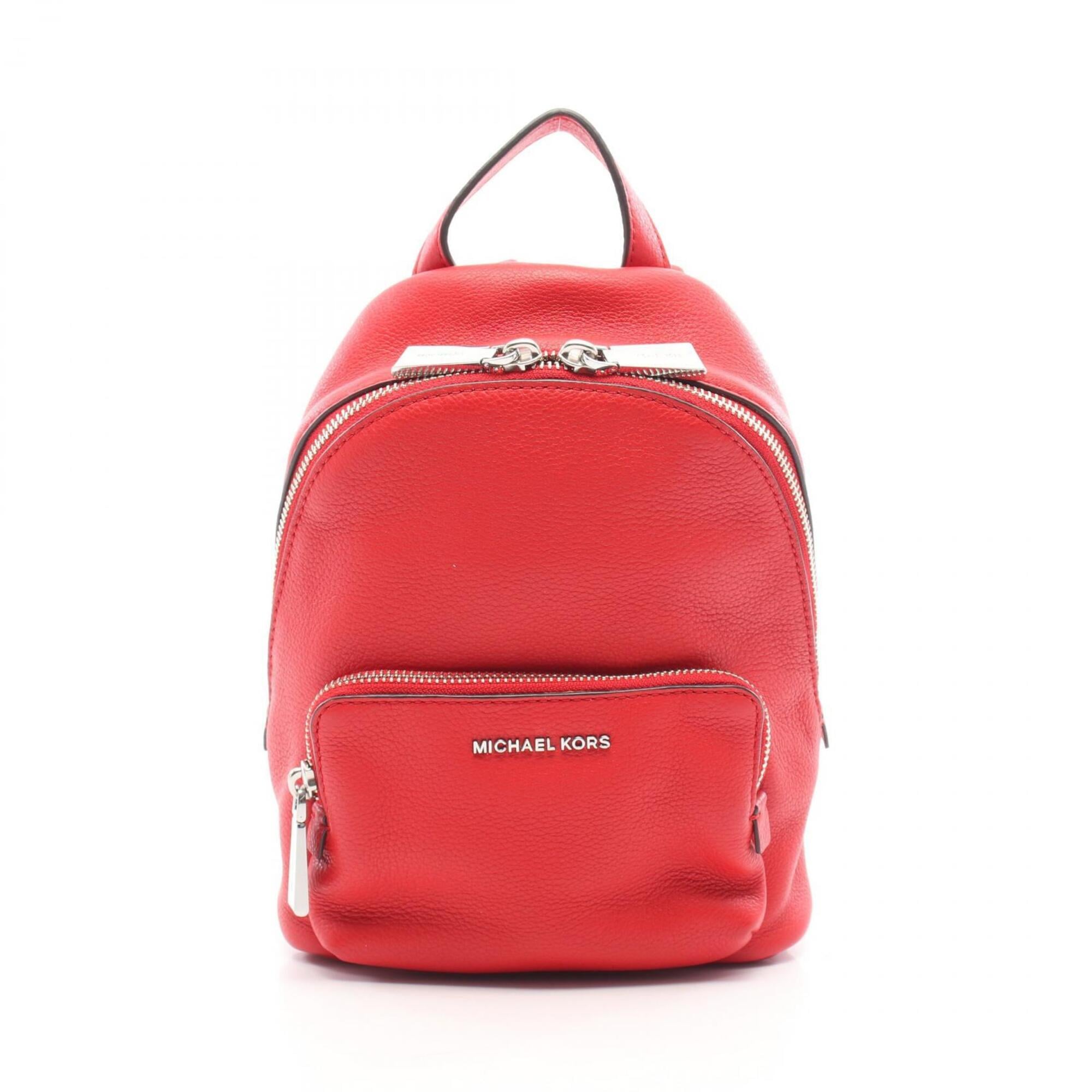 Michael Kors Red Color Leather Backpack (Pre-Owned)