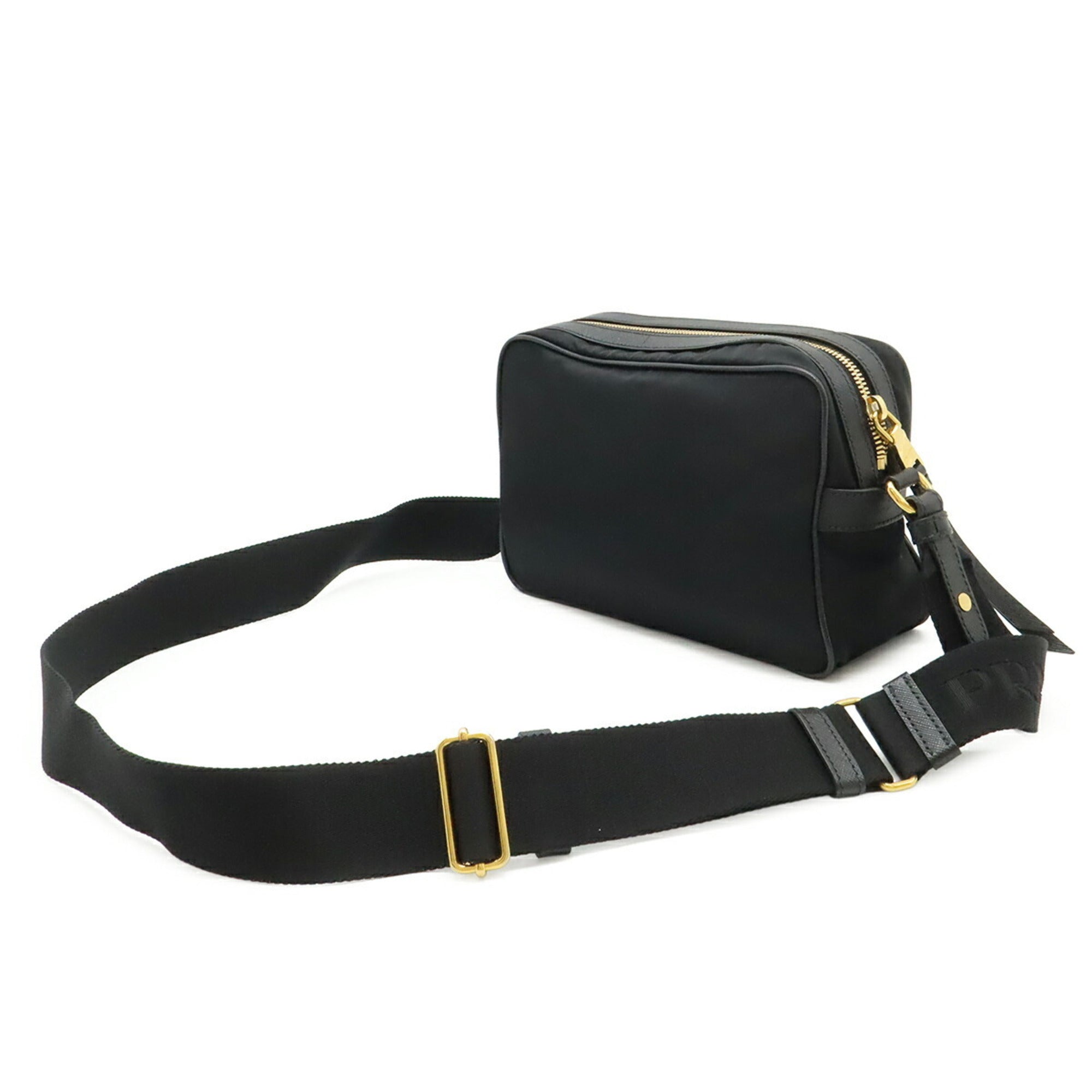 Prada Black Nero Nylon Clutch Bag Handbag Pochette Pouch Shoulder Bag (Pre-Owned)