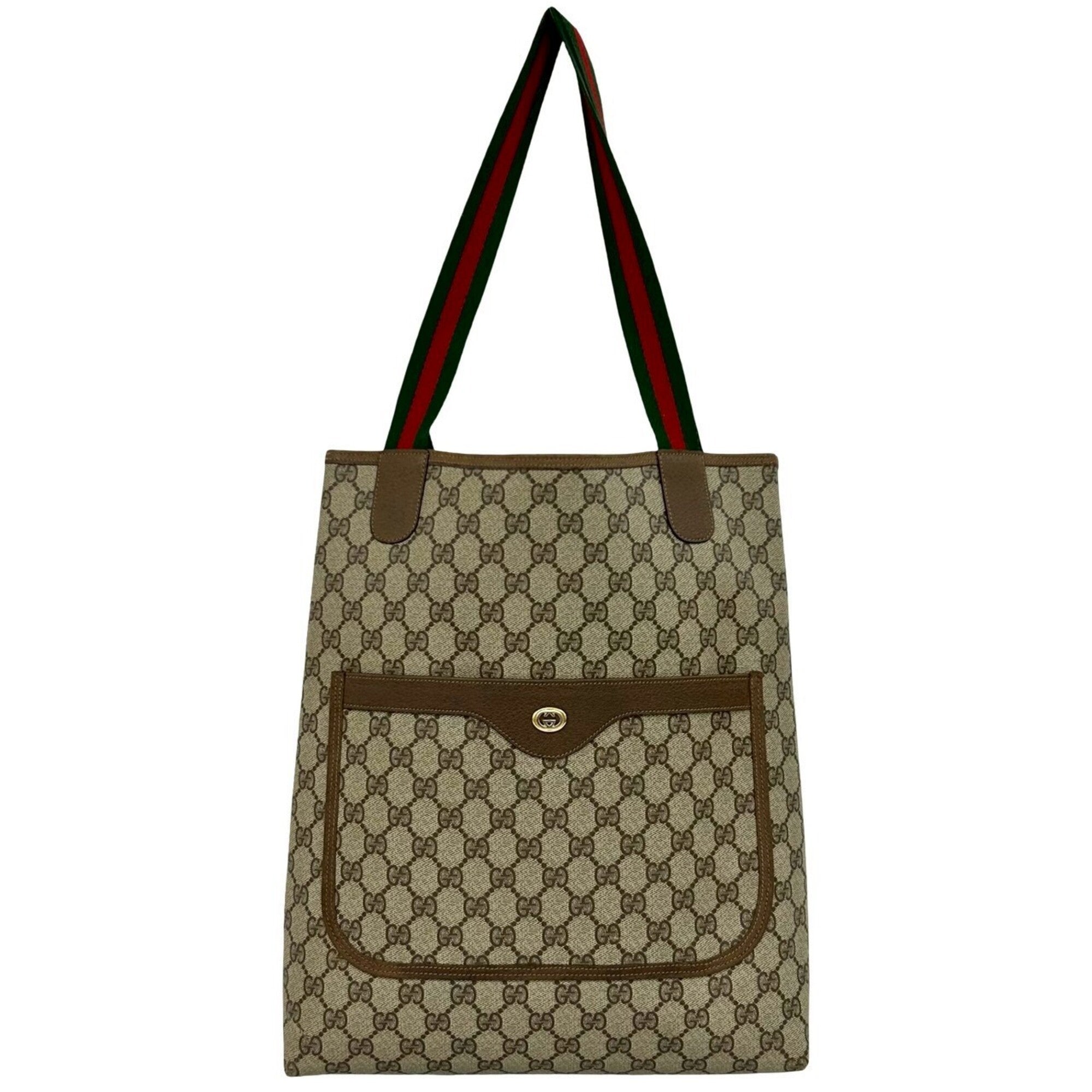 Gucci Brown Pvc Leather Handbag Tote Bag (Pre-Owned)