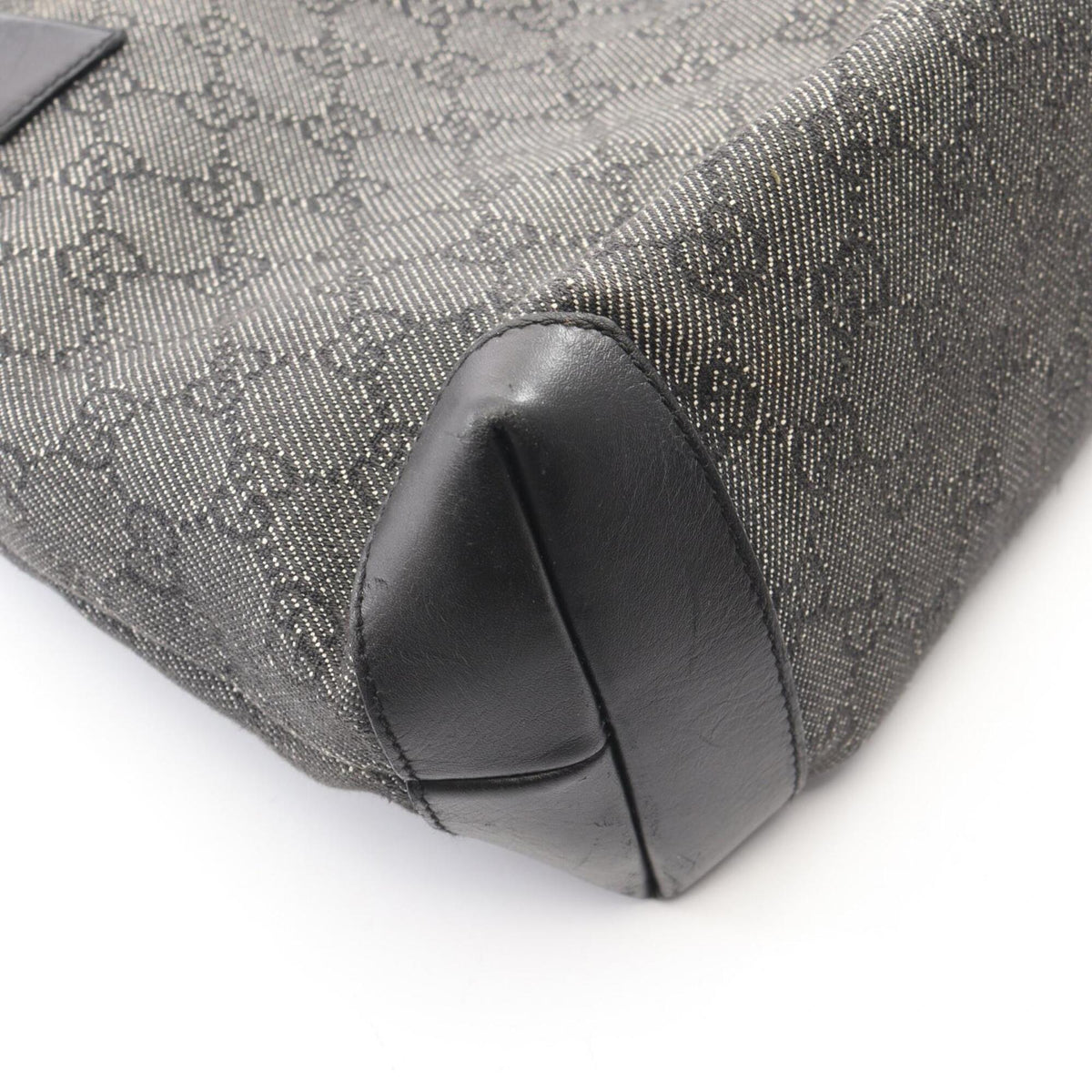 Gucci Black Gray Gg Canvas Leather Handbag Shoulder Bag (Pre-Owned)