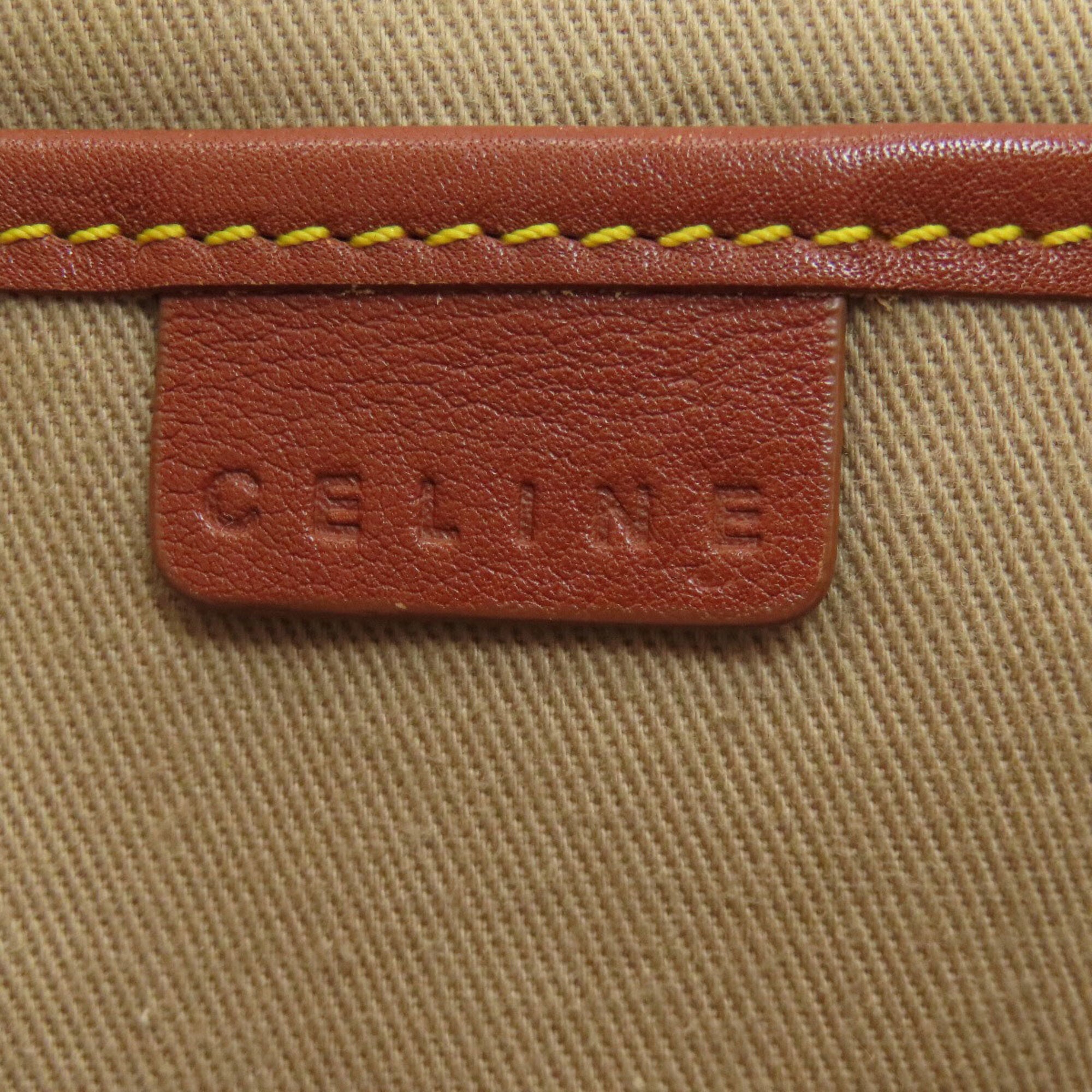 Celine Beige Brown Canvas Handbag (Pre-Owned)