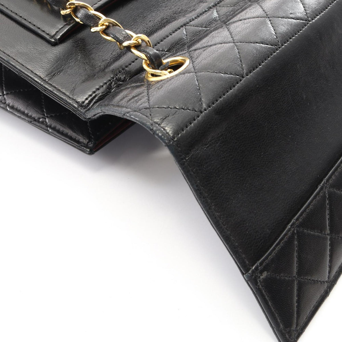 Chanel Black Leather Handbag Shoulder Bag (Pre-Owned)