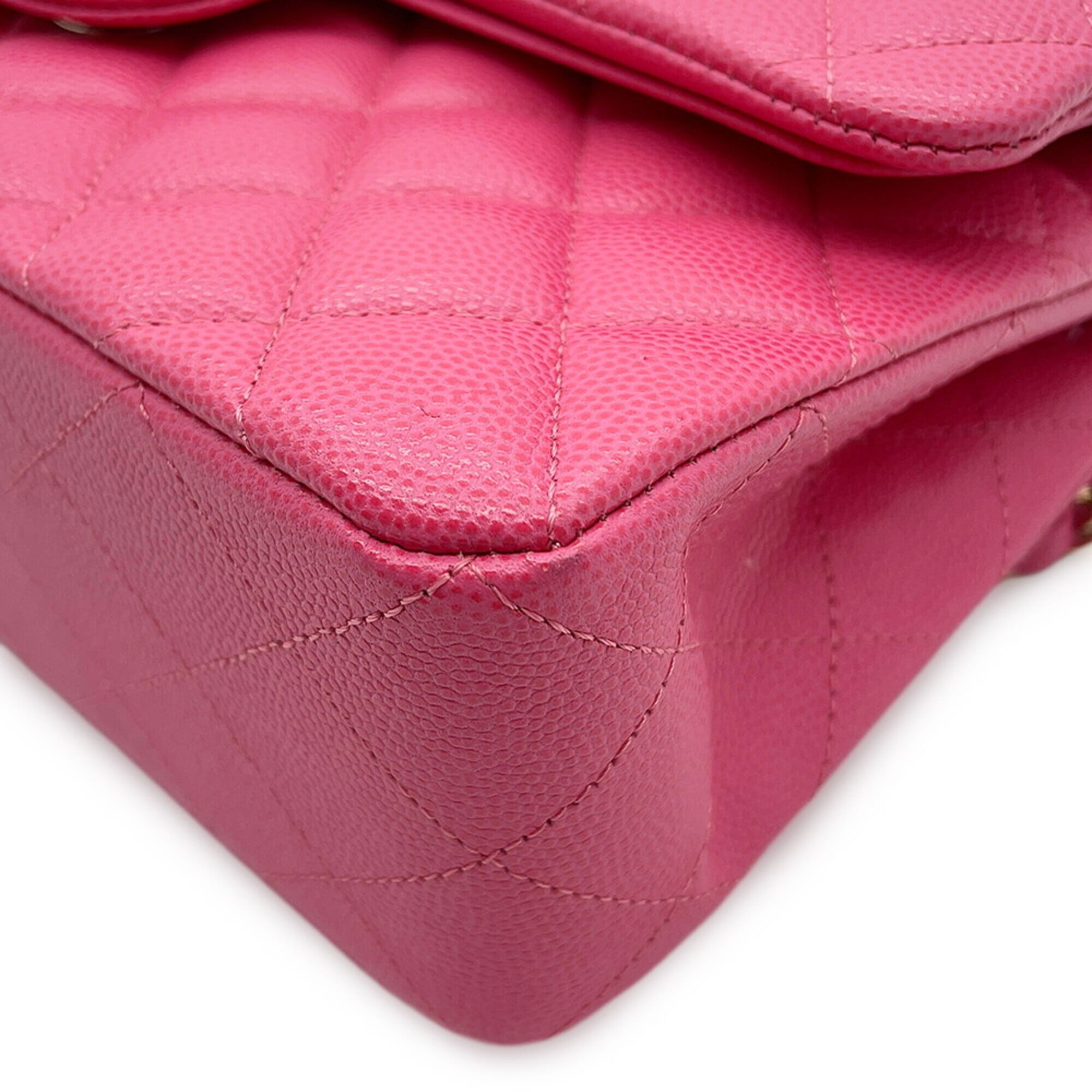 Chanel Matelasse Pink Grained Calfskin Handbag Shoulder Bag (Pre-Owned)