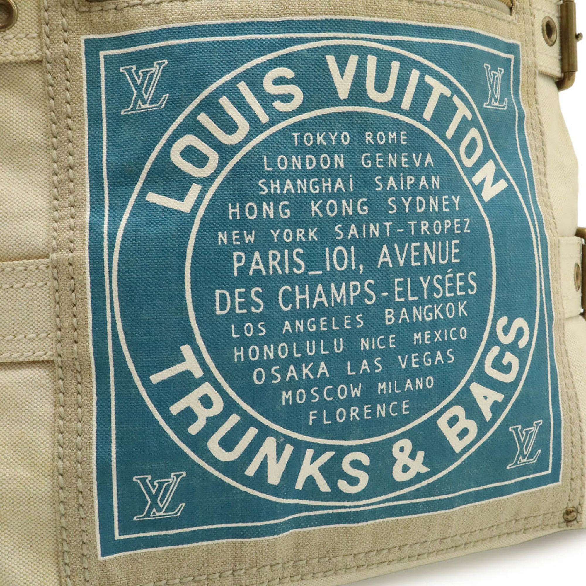 Louis Vuitton Blue Natural Canvas Shoulder Bag Tote Bag (Pre-Owned)