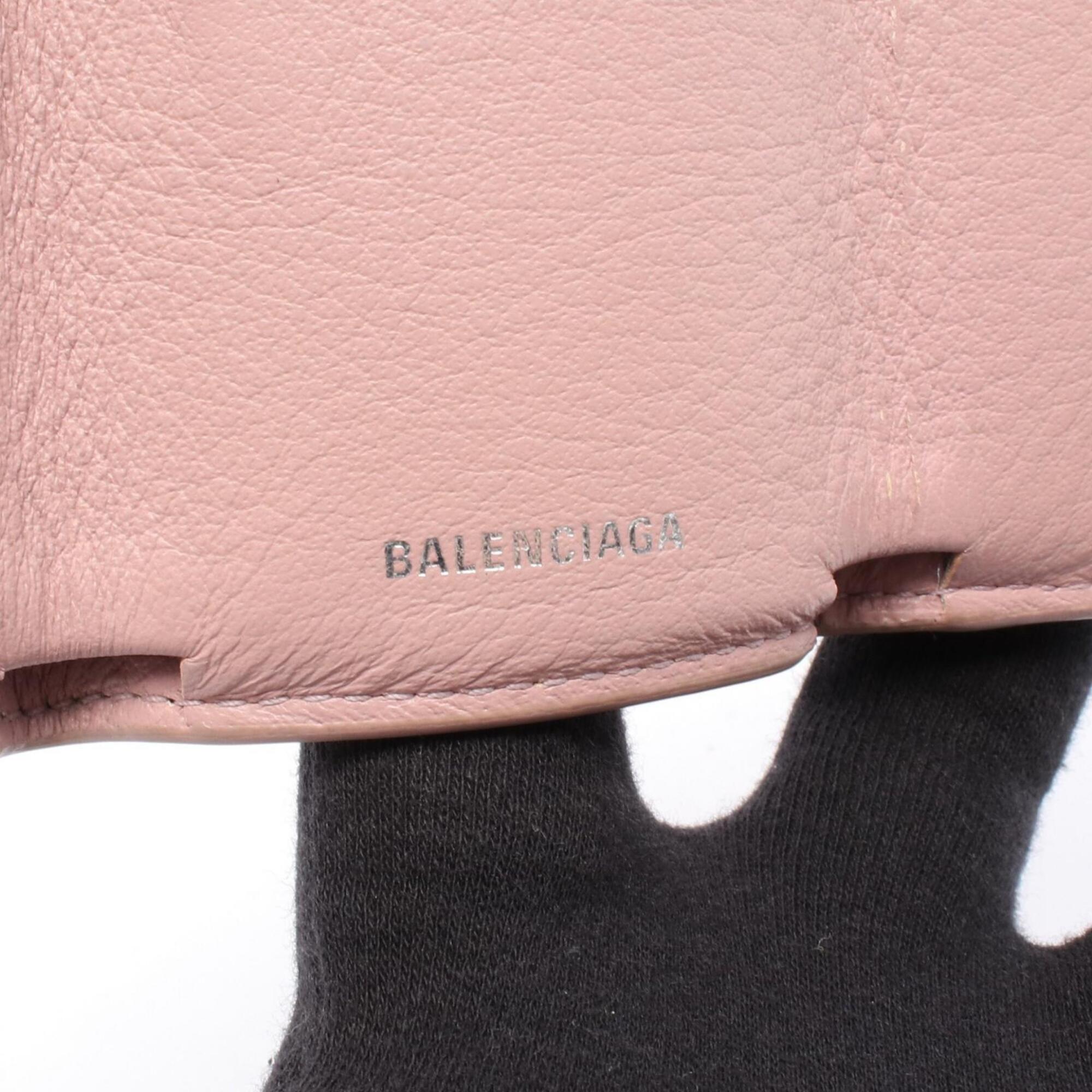 Balenciaga Pink Leather Wallet (Tri-Fold) (Pre-Owned)