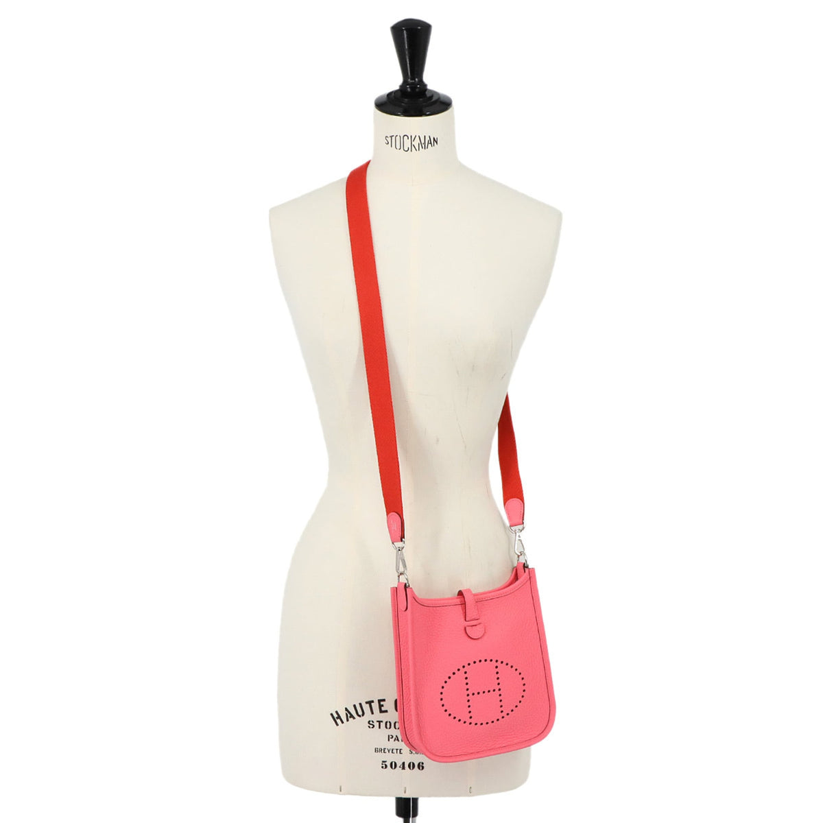 Hermes Rose Azalee Taurillon Clemence Leather Shoulder Bag (Pre-Owned)