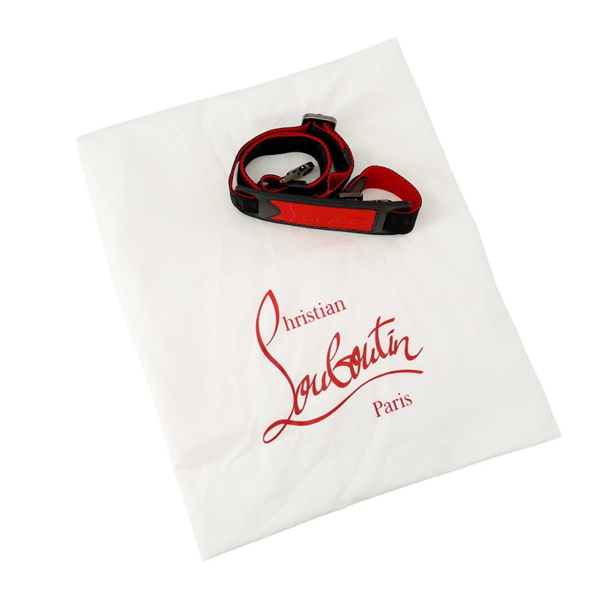 Christian Louboutin Black Red Color Leather Tote Bag (Pre-Owned)