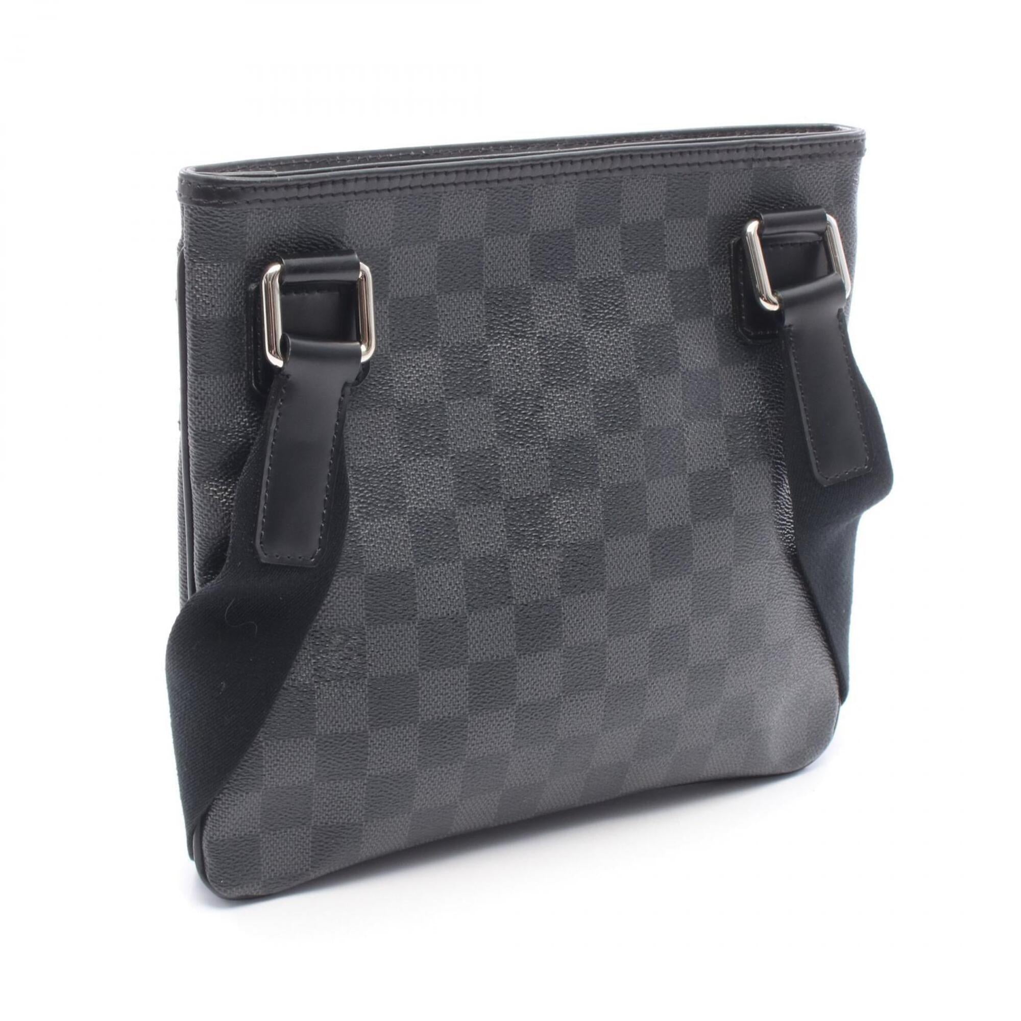 Louis Vuitton Black Coated Canvas Leather Handbag Shoulder Bag (Pre-Owned)