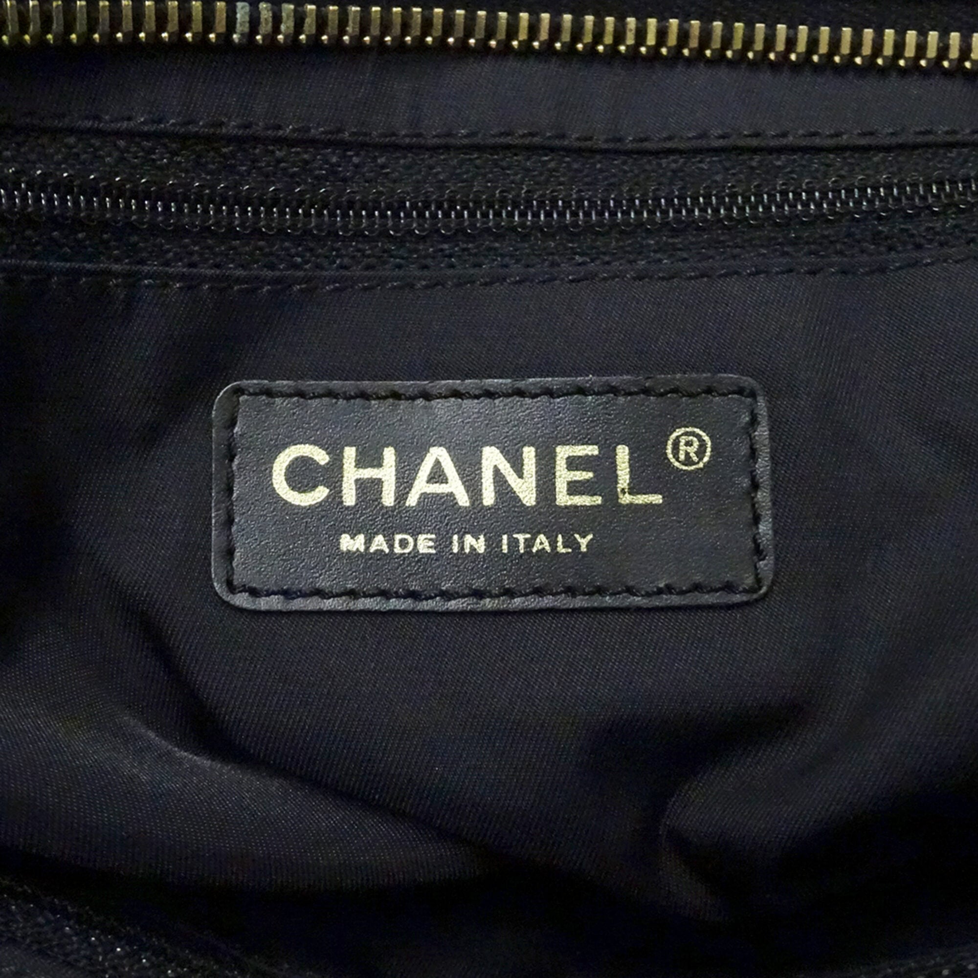 Chanel Black Nylon Handbag Tote Bag (Pre-Owned)