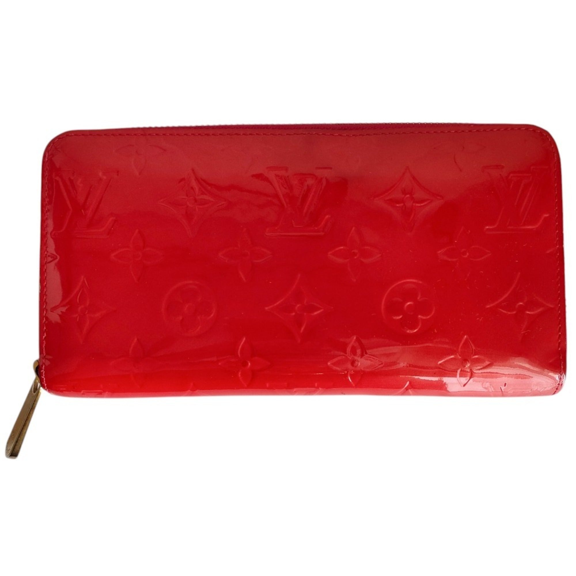 Louis Vuitton Orange Sunset Red Color Monogram Vernis Long Wallet (Bi-Fold) (Pre-Owned)