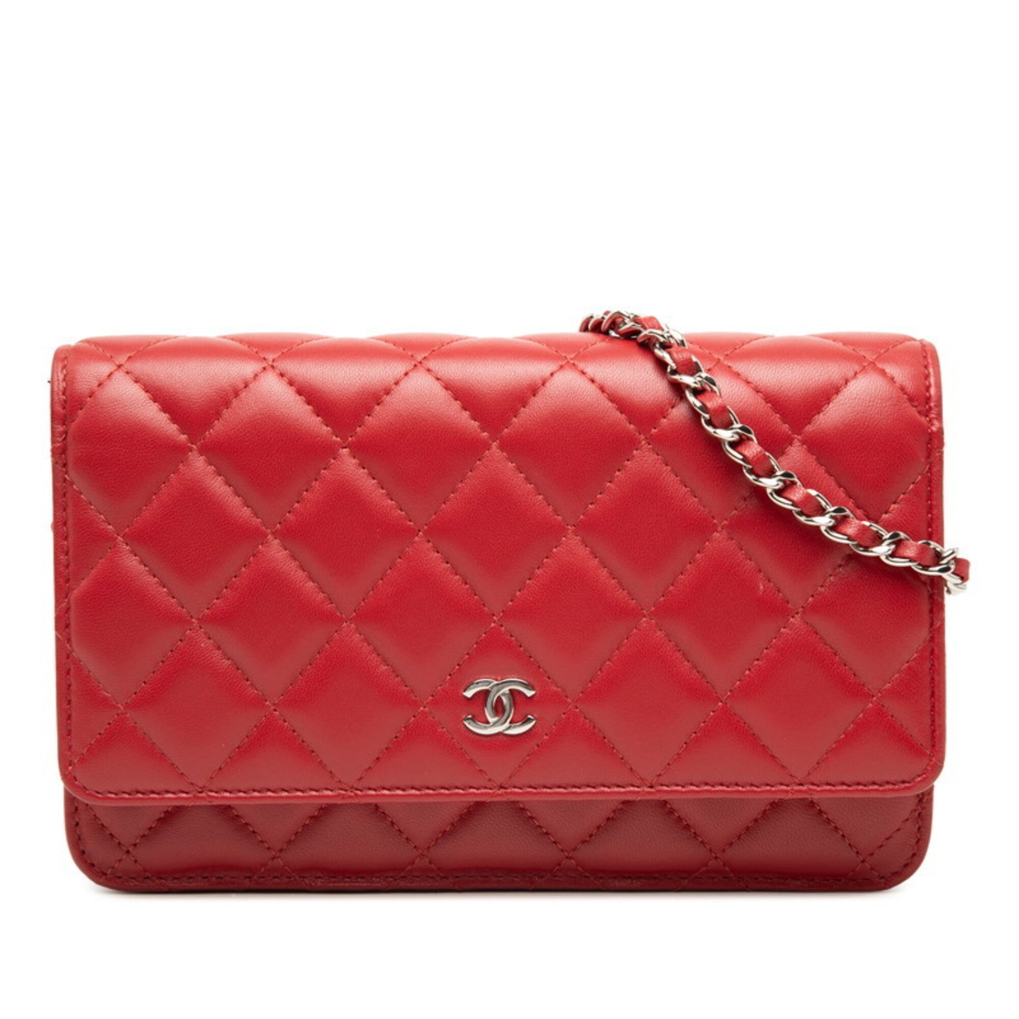 Chanel Red Color Leather Shoulder Bag (Pre-Owned)