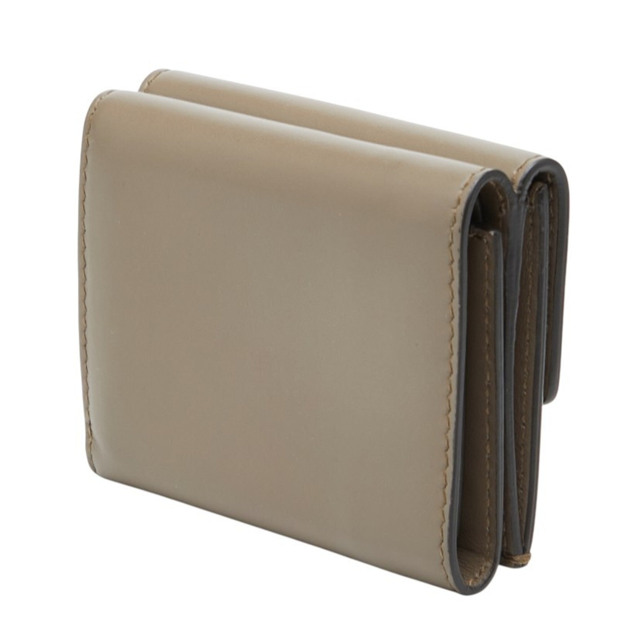 Fendi Grayish Leather Wallet (Tri-Fold) (Pre-Owned)