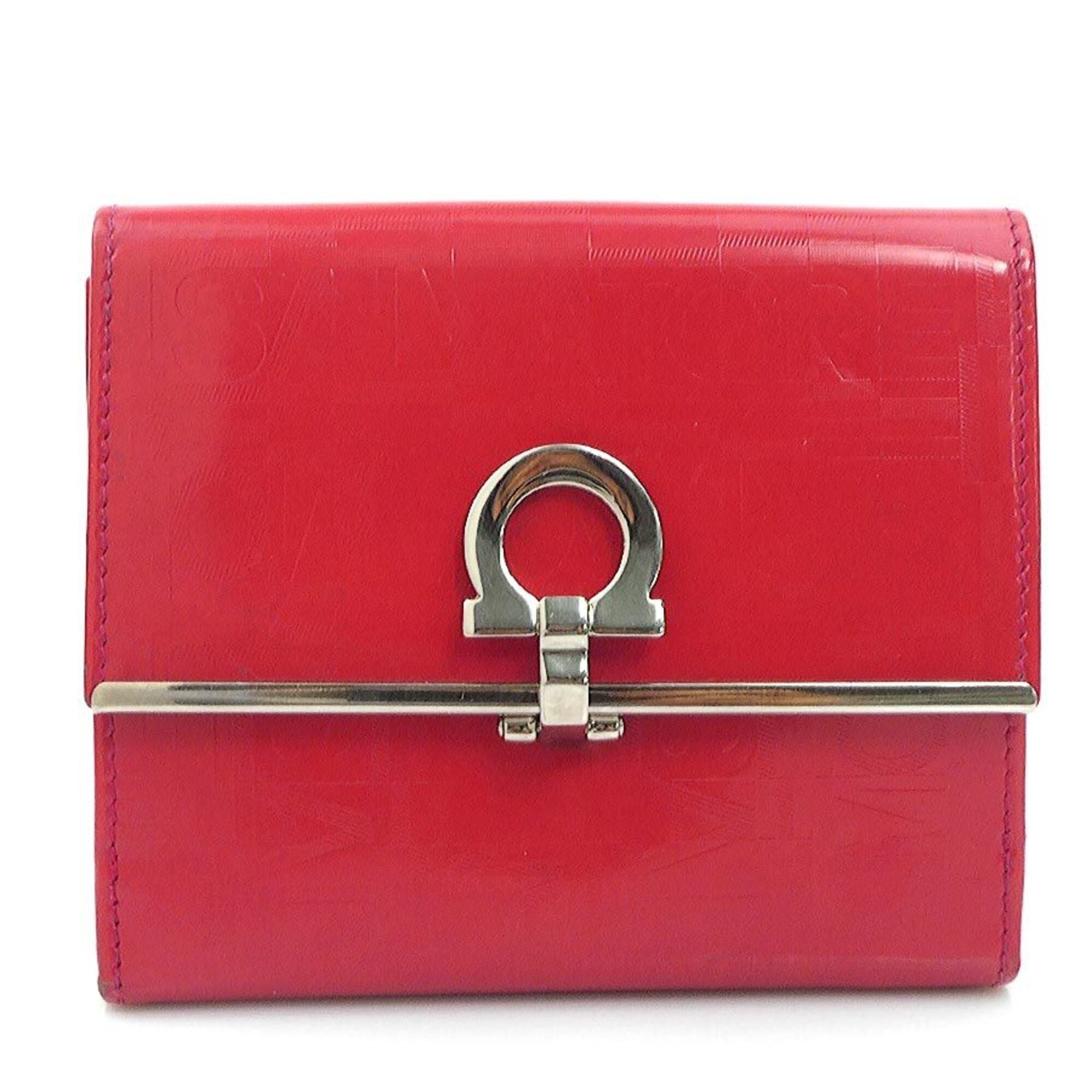 Salvatore Ferragamo Red Color Leather Wallet (Bi-Fold) (Pre-Owned)