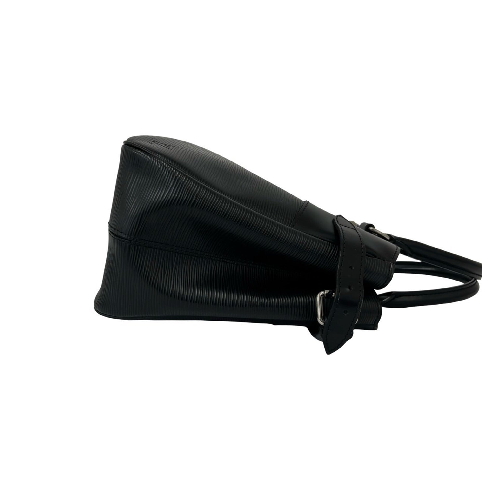 Louis Vuitton Black Leather Handbag Tote Bag (Pre-Owned)