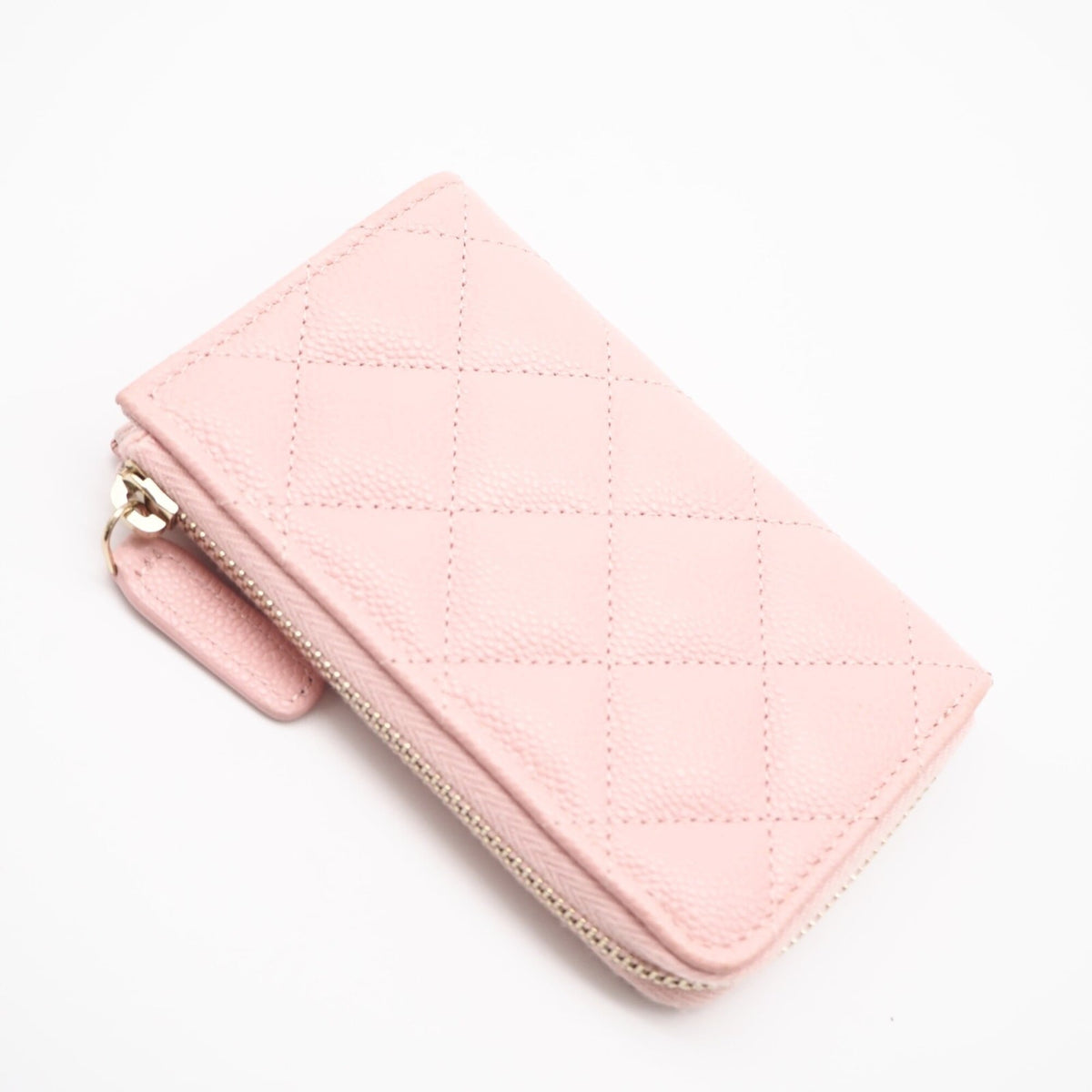 Chanel Matelasse Pink Grained Calfskin Coin Purse/Coin Case (Pre-Owned)