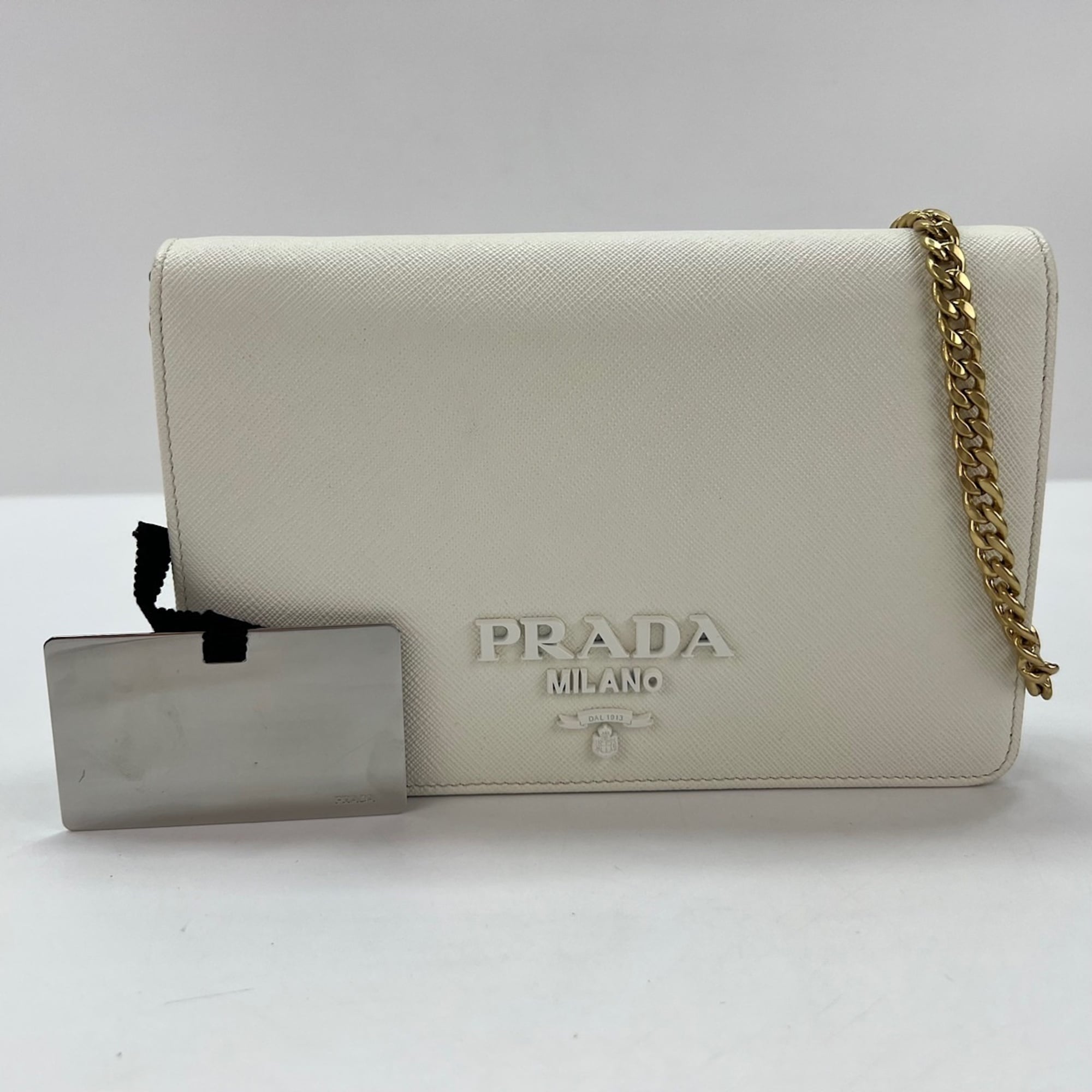 Prada Clear White Handbag Shoulder Bag (Pre-Owned)
